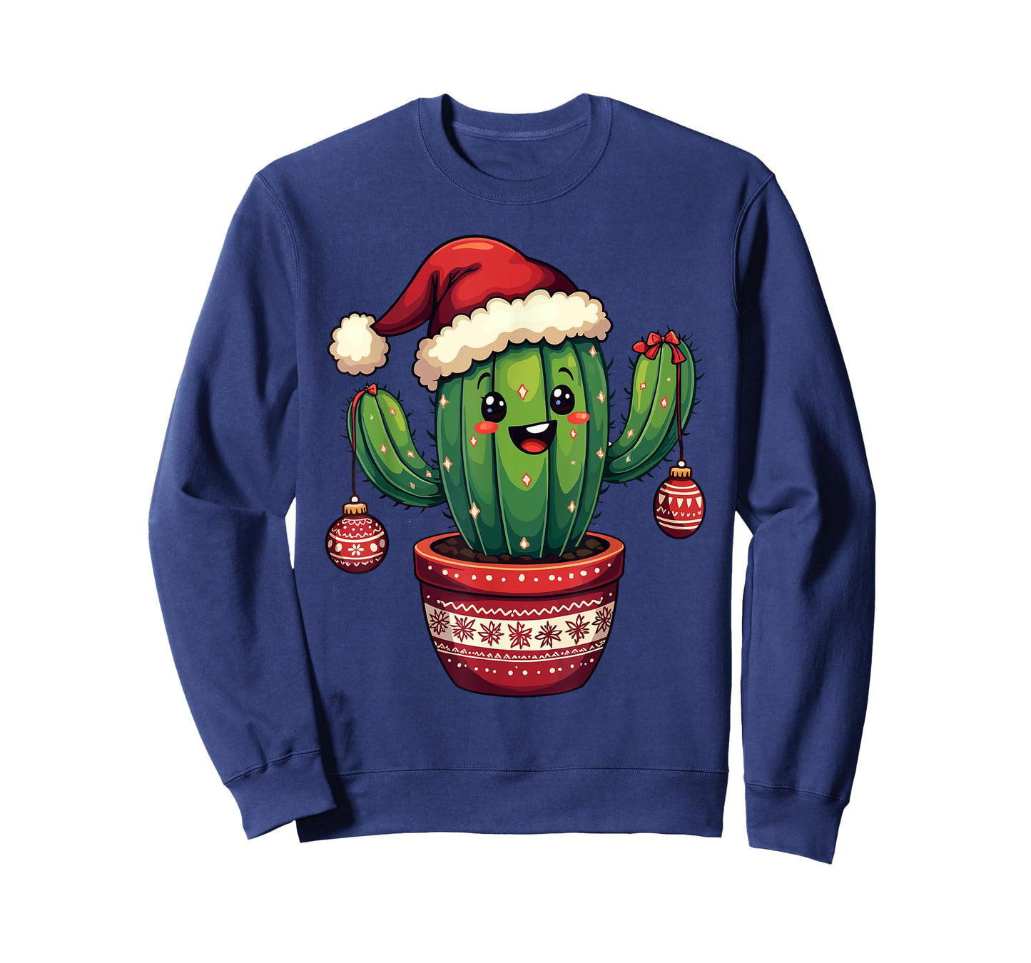 Cactus Santa Hat Funny Christmas Xmas Men Women Kids T-Shirt