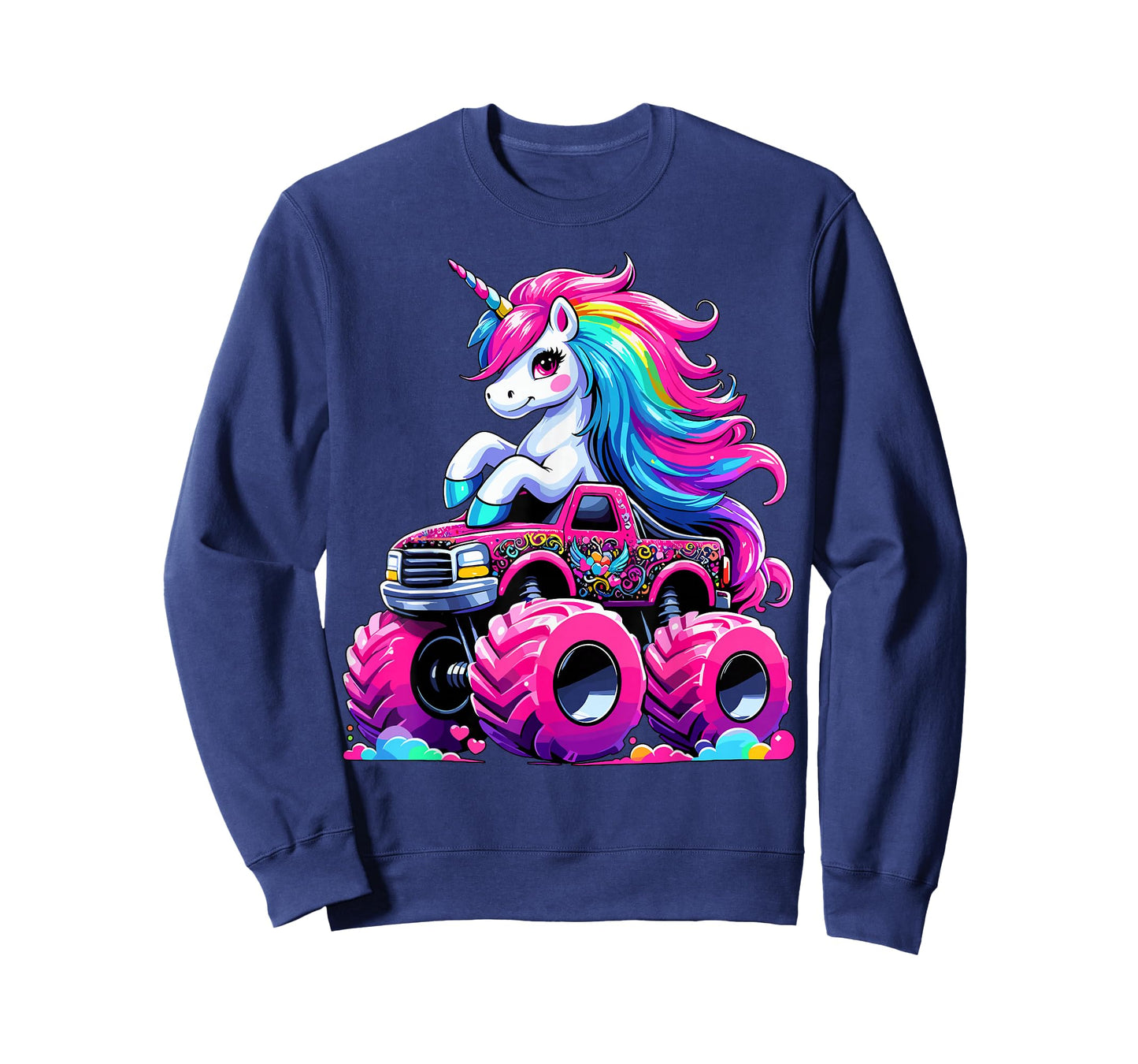 Cute Unicorn Riding Monster Truck T-Shirt