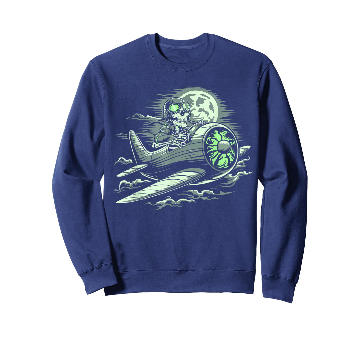 Funny Skeleton Pilot Airplane Lovers Spooky Halloween T-Shirt
