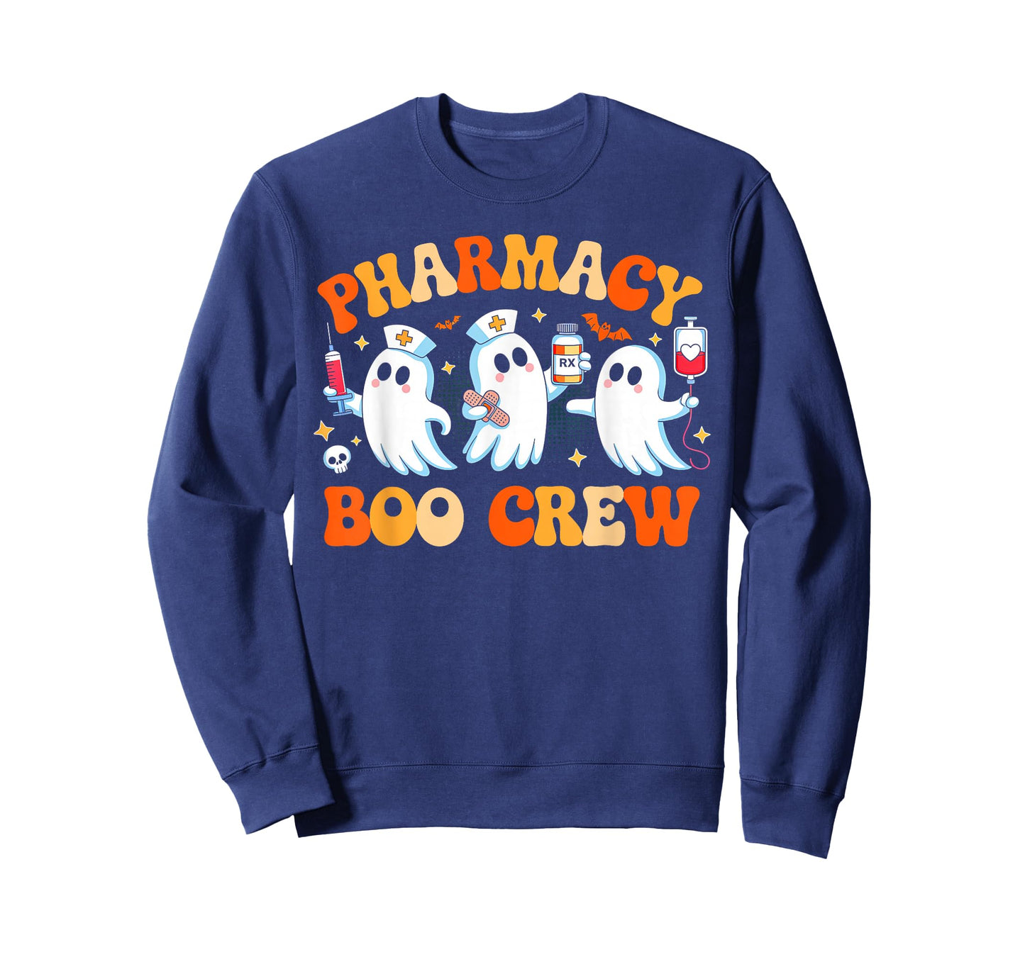 Retro Pharmacy Boo Crew Ghost Pharmacist Tech Halloween T-Shirt