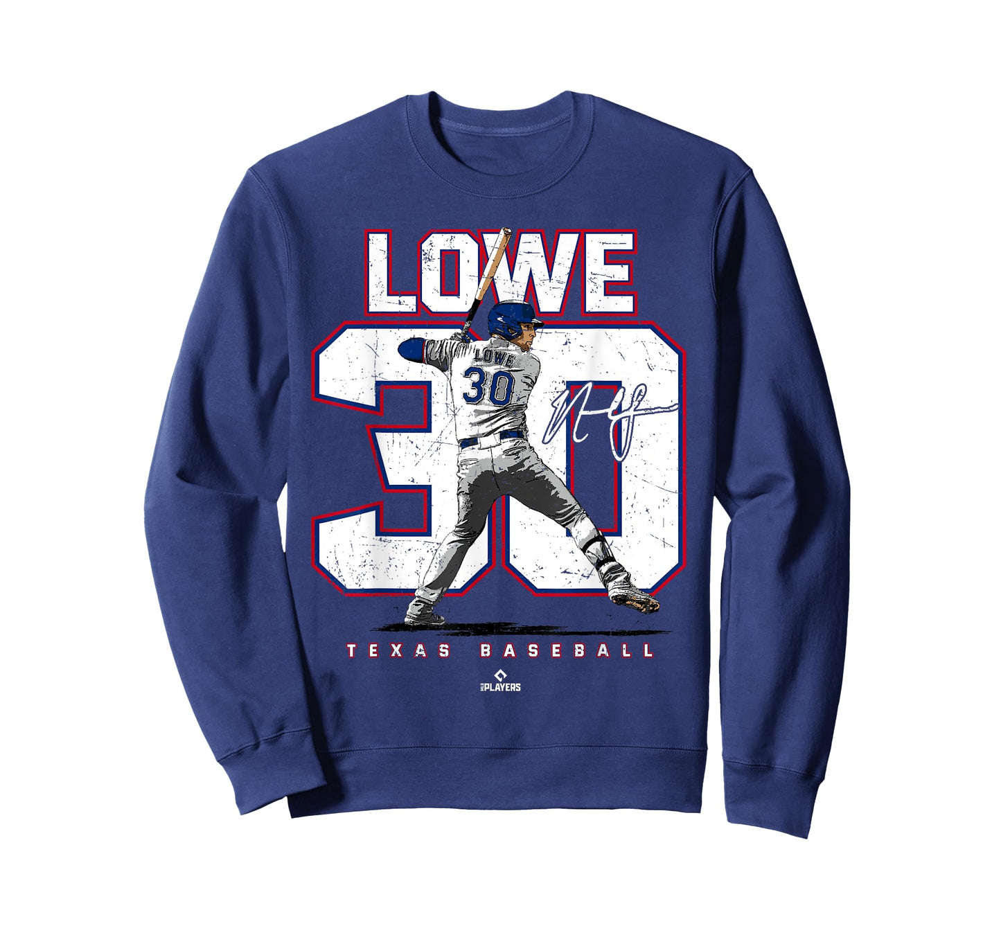 Number and Portrait Nathaniel Lowe Texas MLBPA T-Shirt