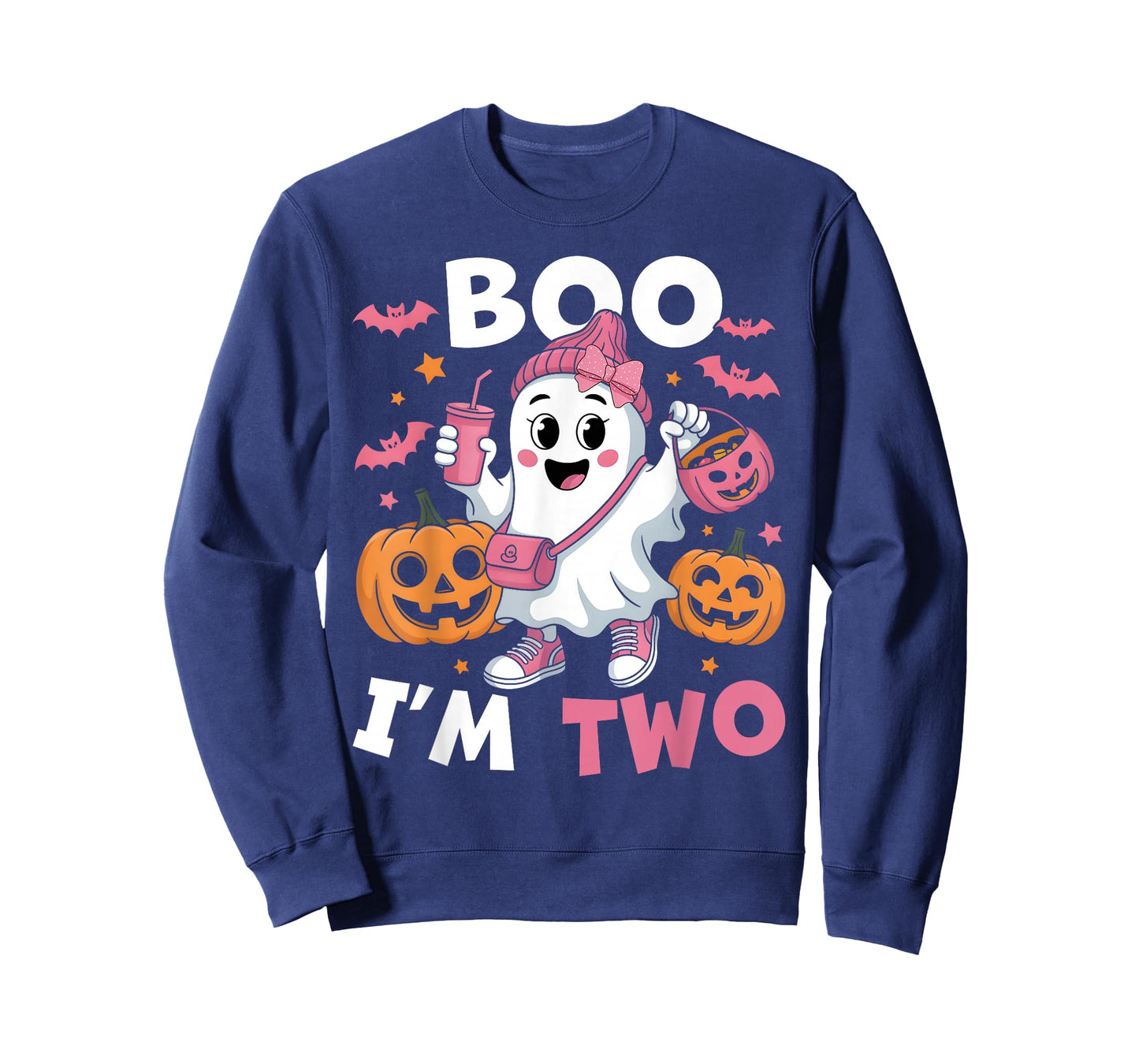 Ghost Boo I'm Two 2nd Birthday Kids Halloween Groovy T-Shirt