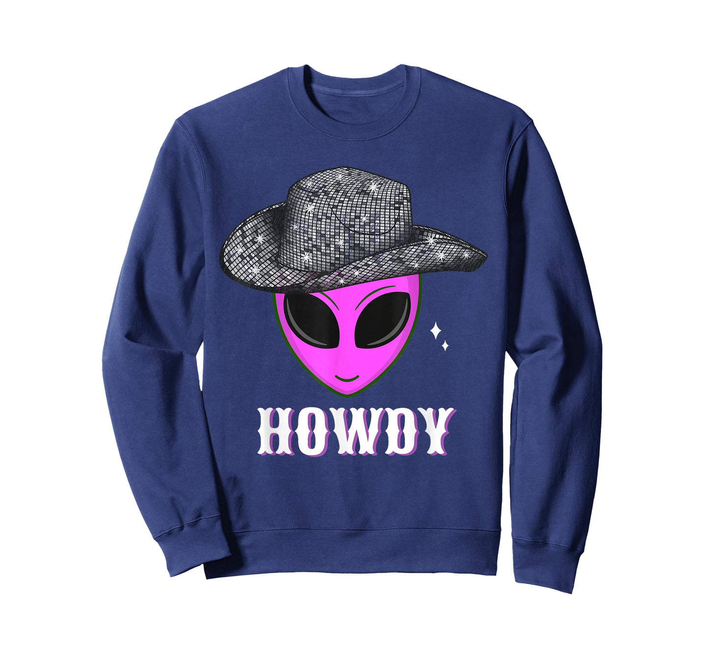Cool Cowboy Hat Alien Howdy Space Western Disco Theme T-Shirt