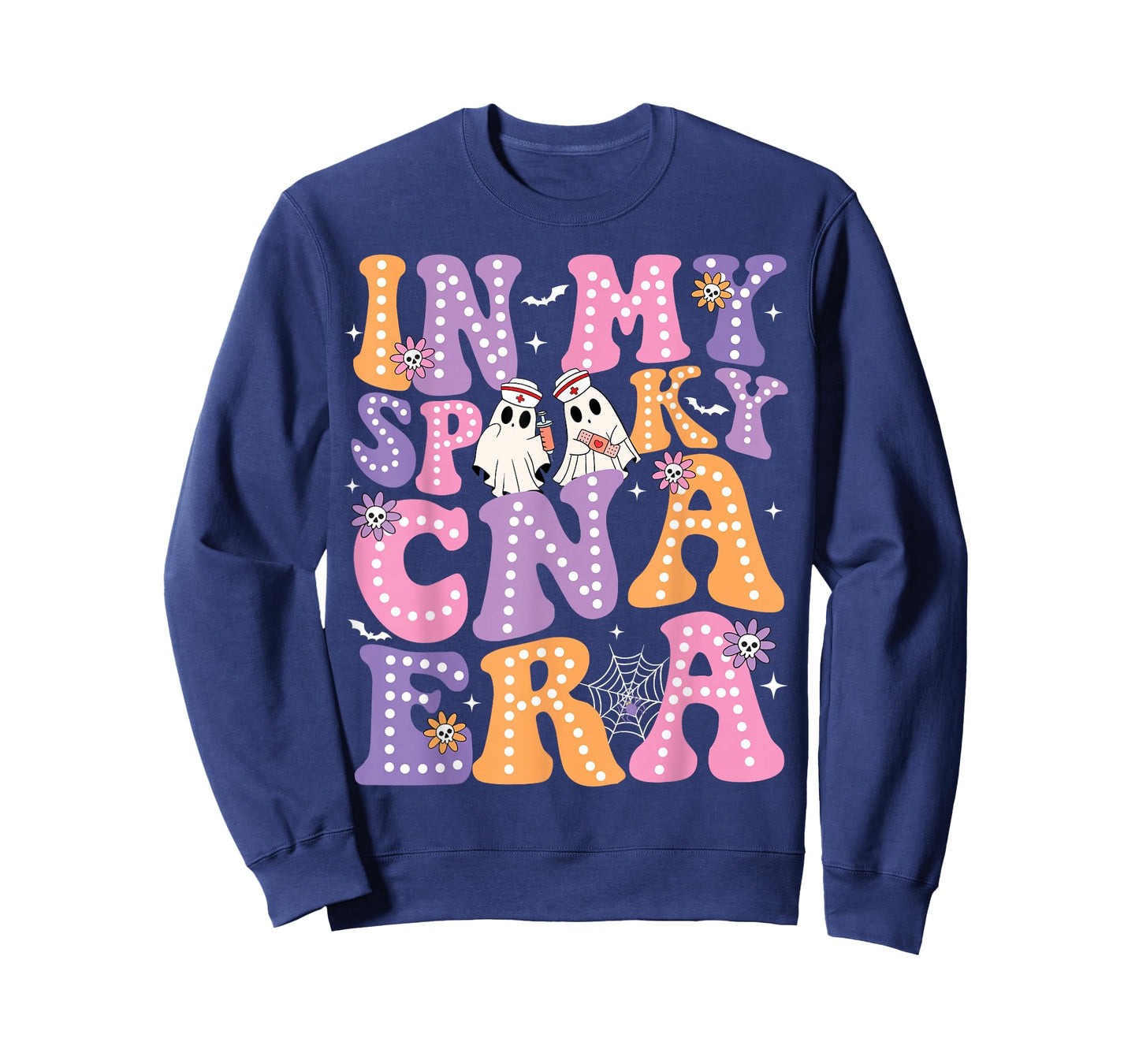 Groovy In My Spooky CNA Era Ghost Nurse Halloween Nursing T-Shirt