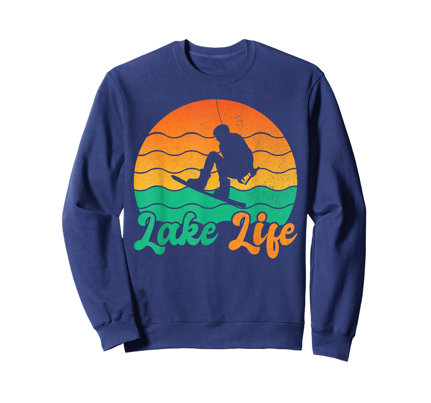 Wakeboard Wakeboarder Lake Life Retro Wakeboarding Sunset T-Shirt