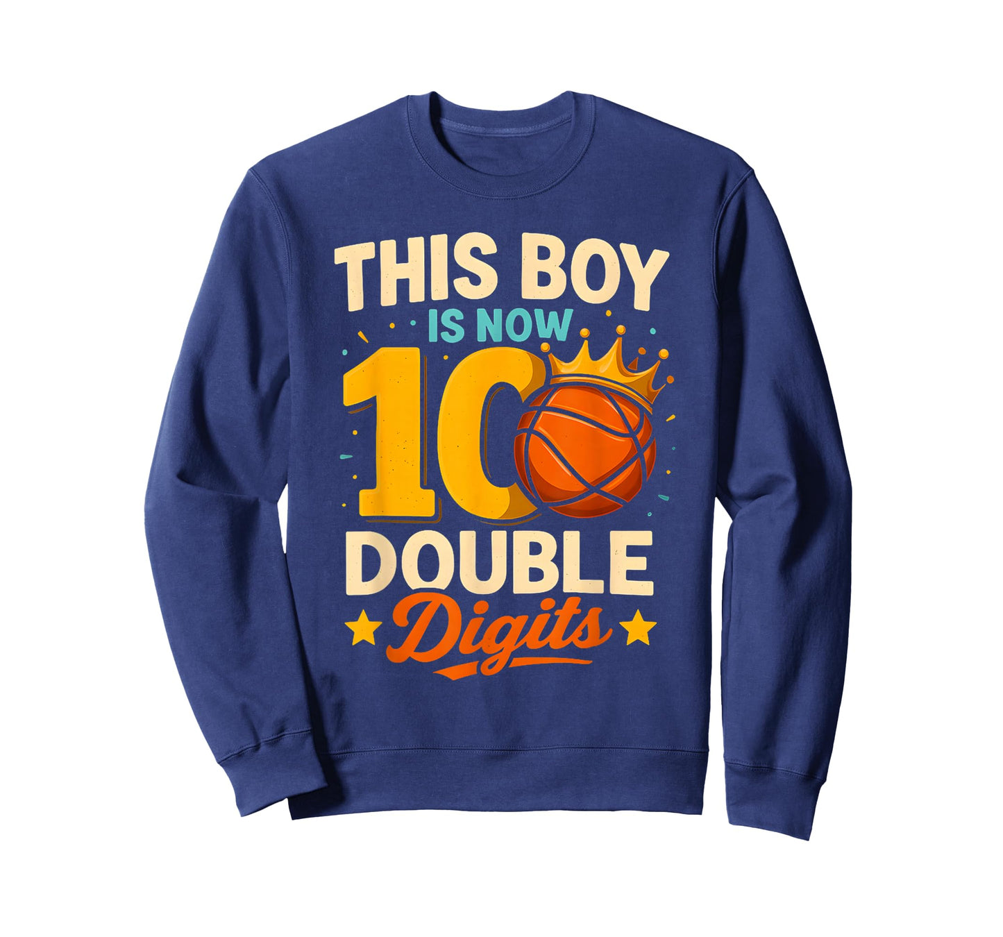 Double Digits Basketball Birthday Boy 10 Year Celebration T-Shirt