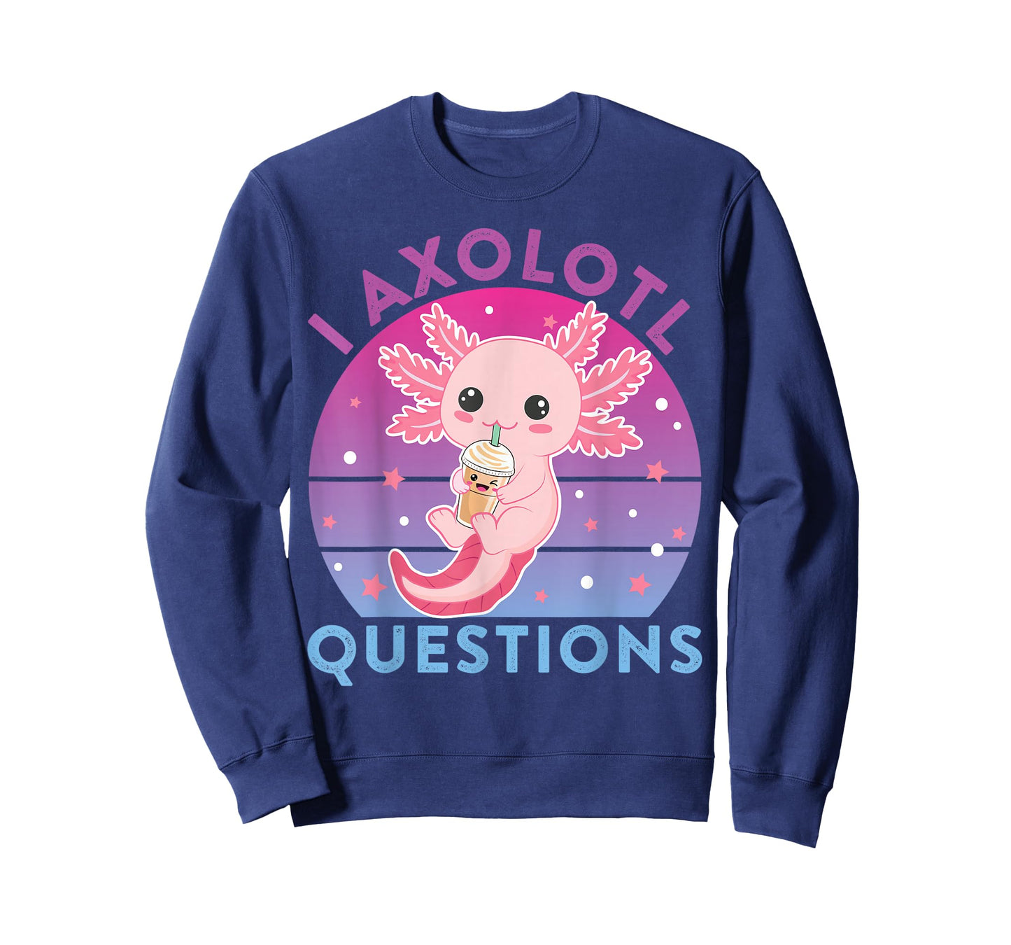 I Ask Axolotl Questions Kids Cute Axolotl Retro Vintage T-Shirt