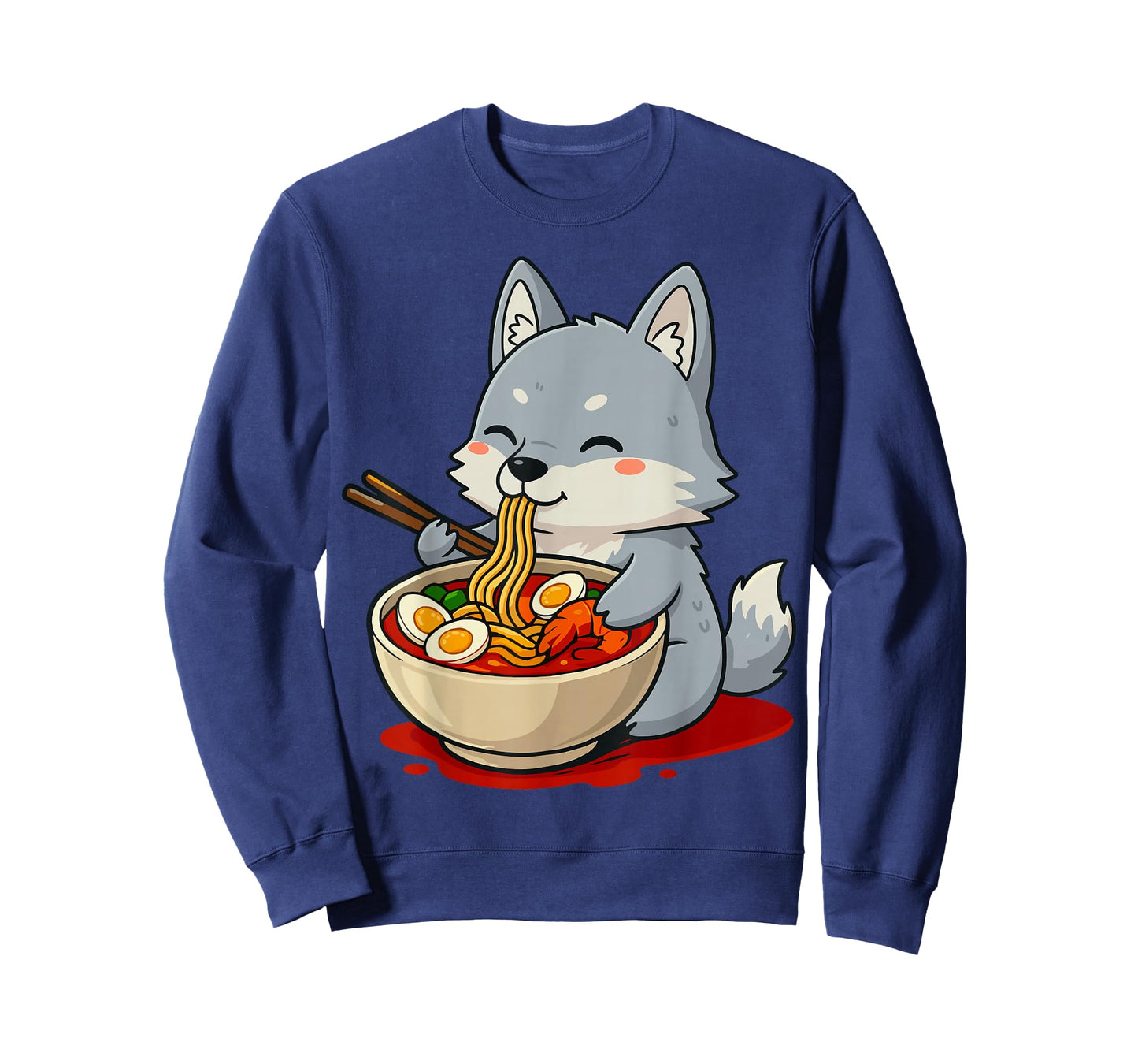 Wolf Eating Ramen Noodles T-Shirt