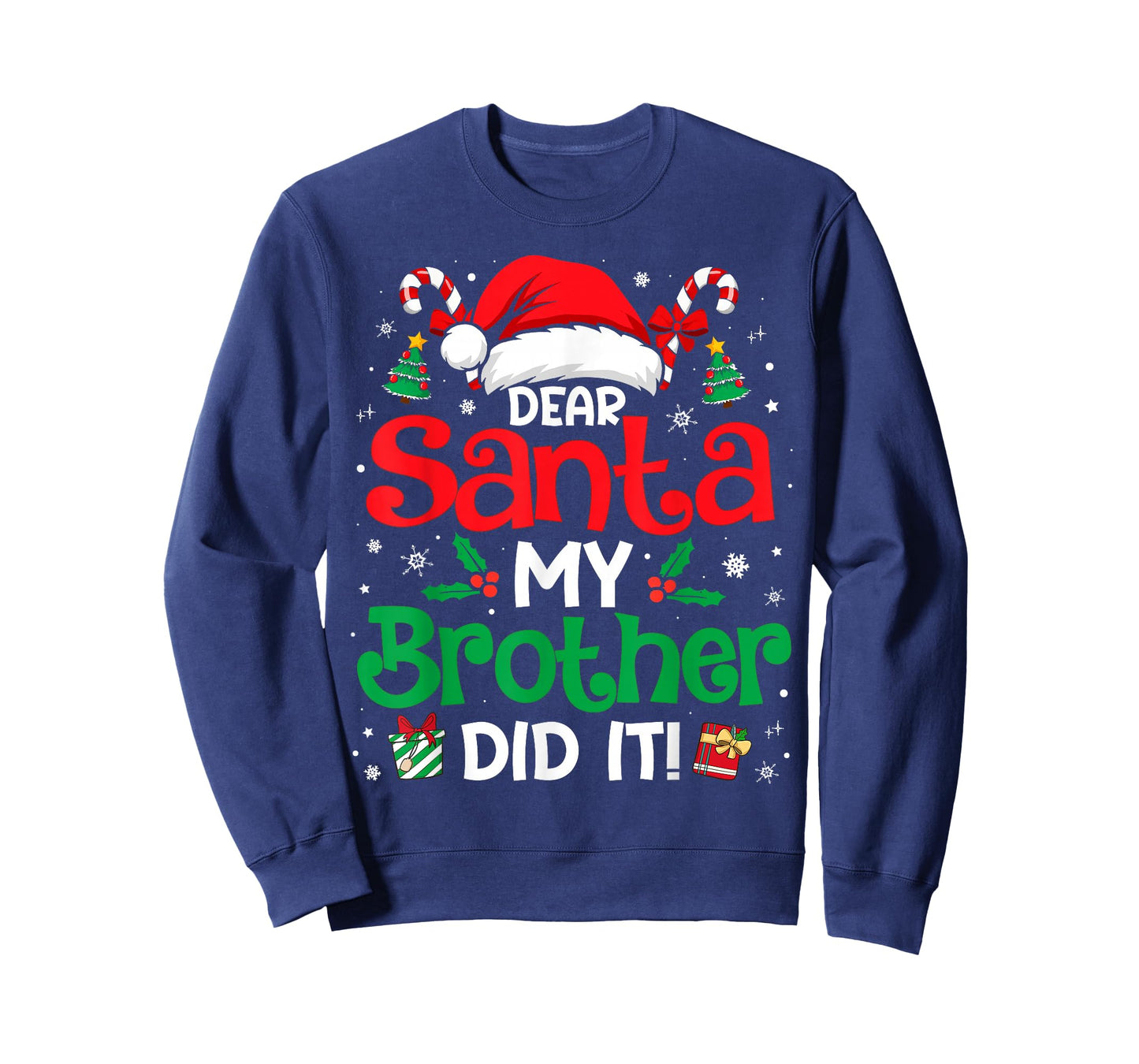 Dear Santa My Brother Did It Funny Christmas Boys Girls Kids T-Shirt