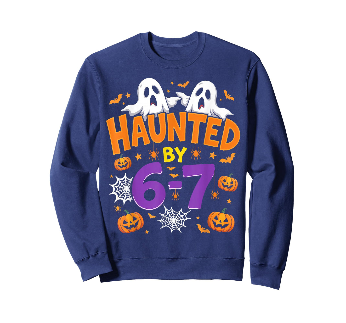 Haunted by 67 Funny Six Seven Meme Pumpkin Ghost Halloween T-Shirt