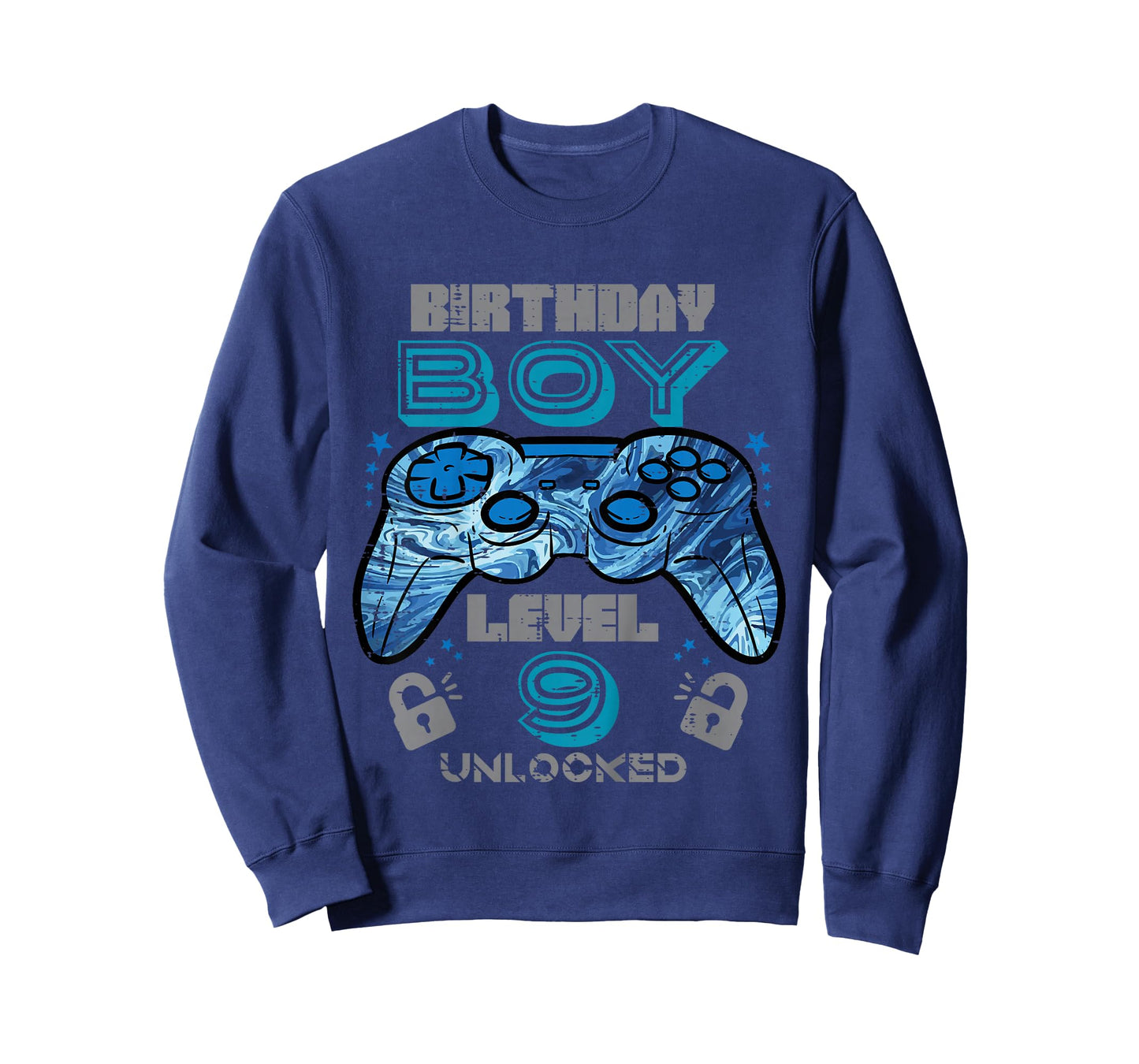 Kids 9th Birthday Gamer Level 9 Unlocked Video Gaming Bday Boys T-Shirt
