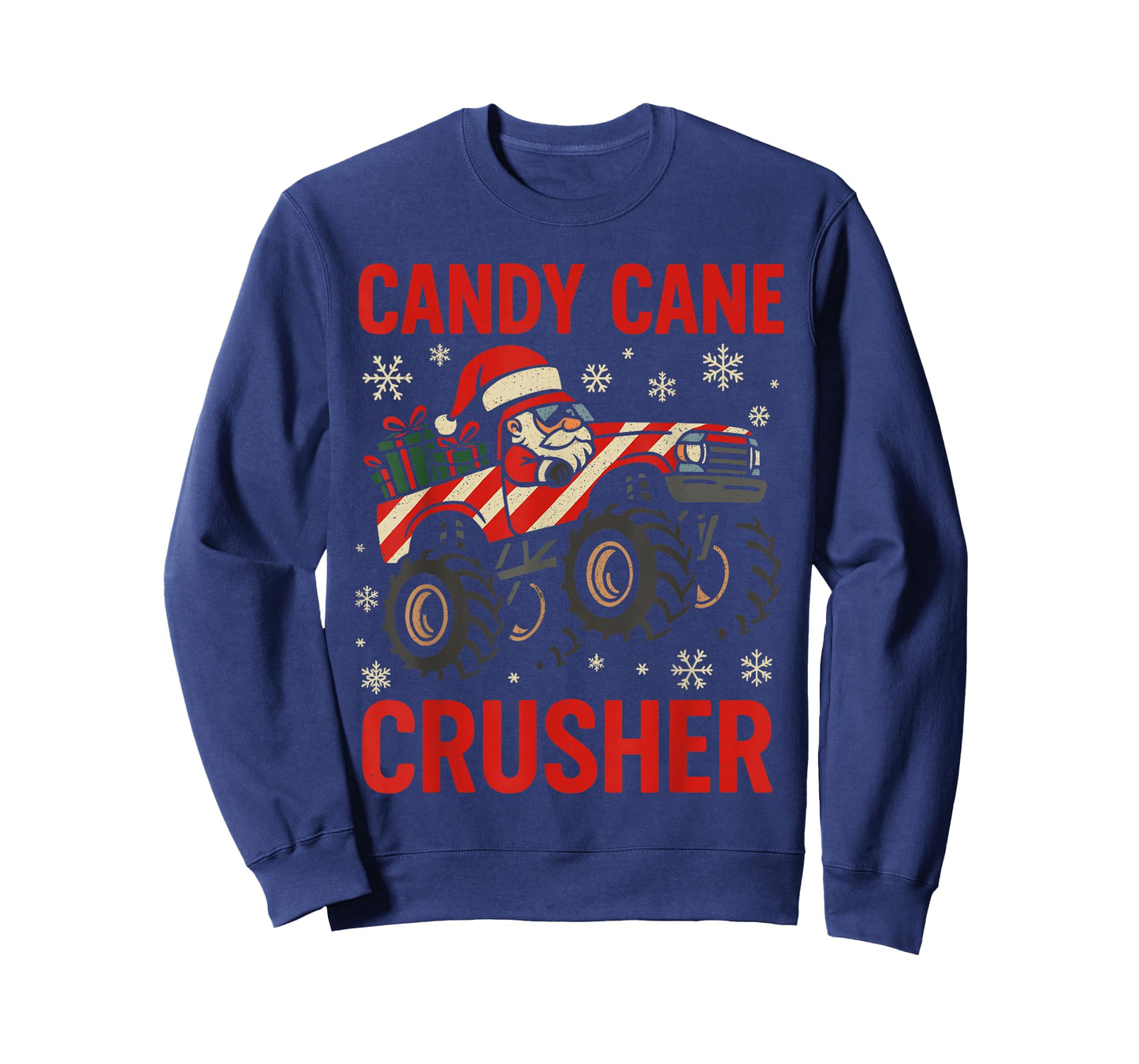Funny Toddler Christmas Pajamas, Monster Truck Candy Cane T-Shirt