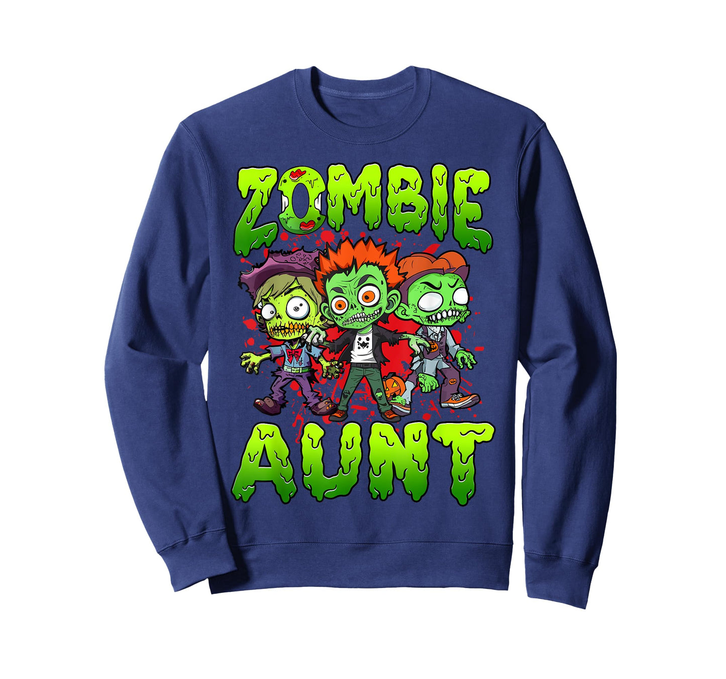 Zombie Aunt Halloween Costume Family Matching T-Shirt