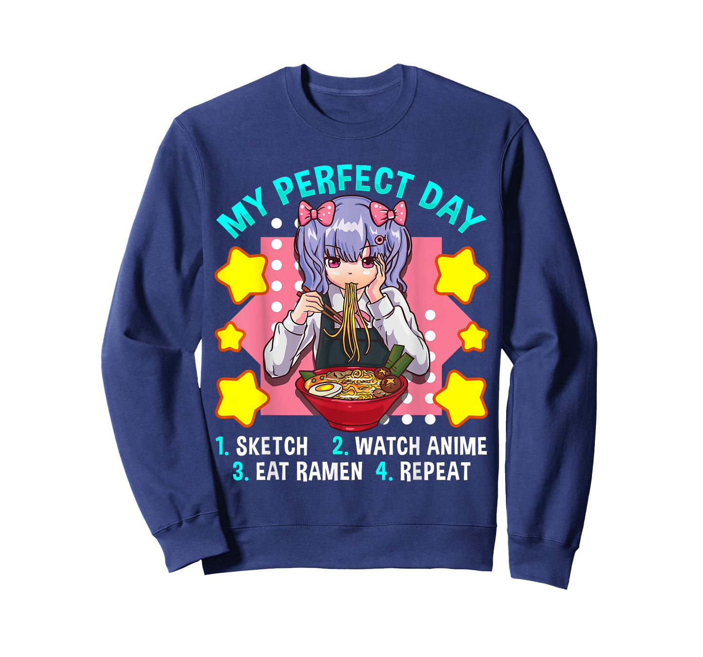 My Perfect Day Sketch Watch Anime Eat Ramen Repeat T-Shirt
