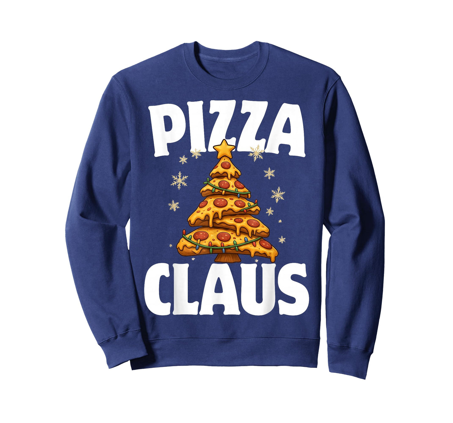 Pizza Christmas Tree Cheesy Holiday Food Pun Ugly Sweater T-Shirt