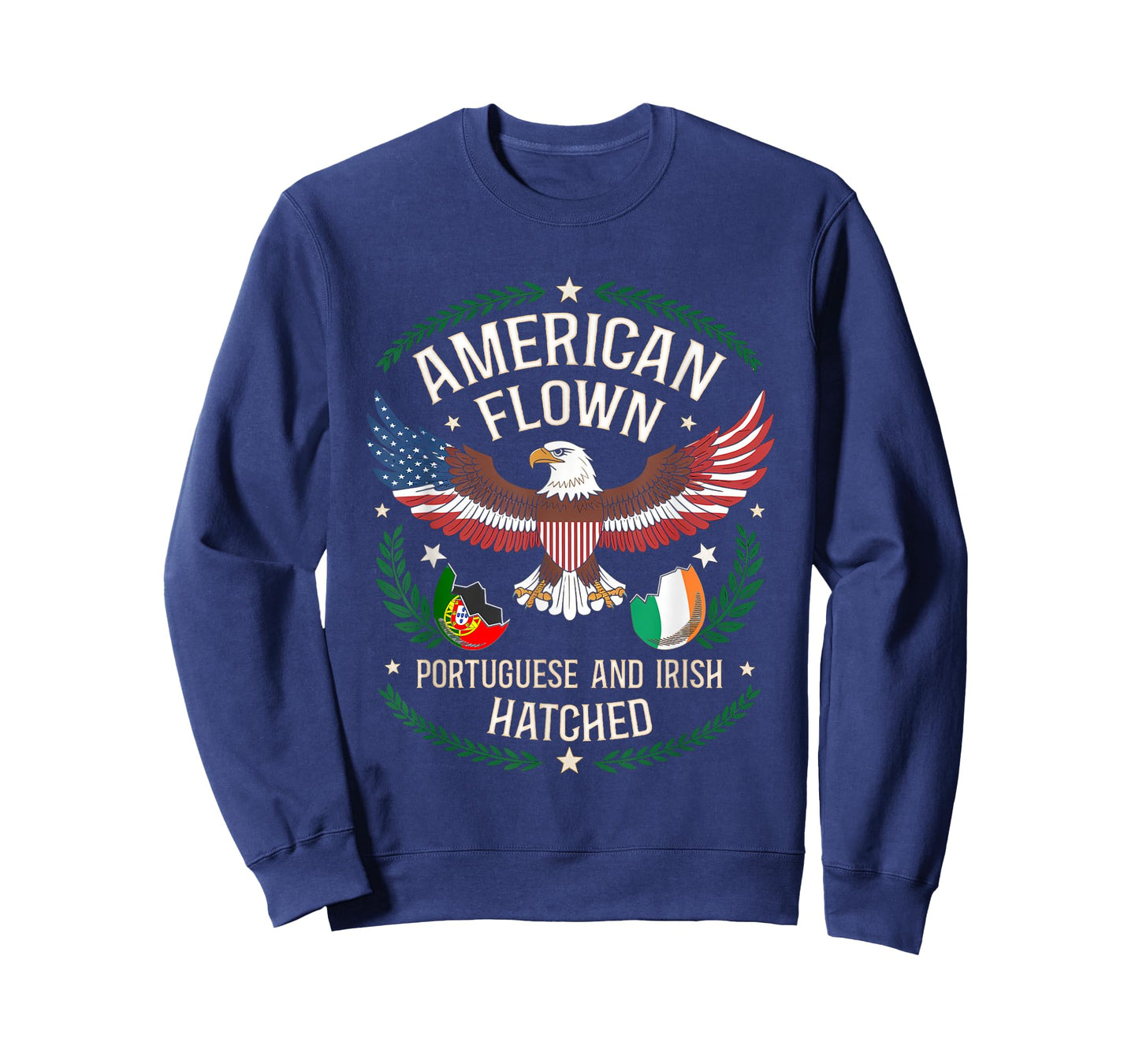 American Flown - National Flag Hatched Portuguese Irish T-Shirt