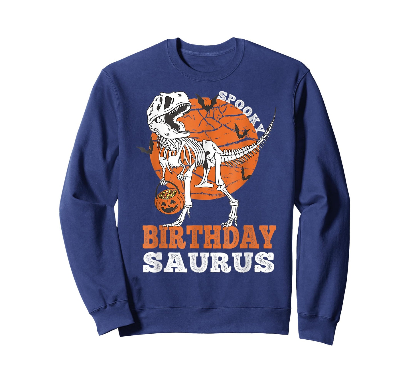 Vintage Spooky Birthday Saurus Dinosaur Skeleton Rex Pumpkin T-Shirt