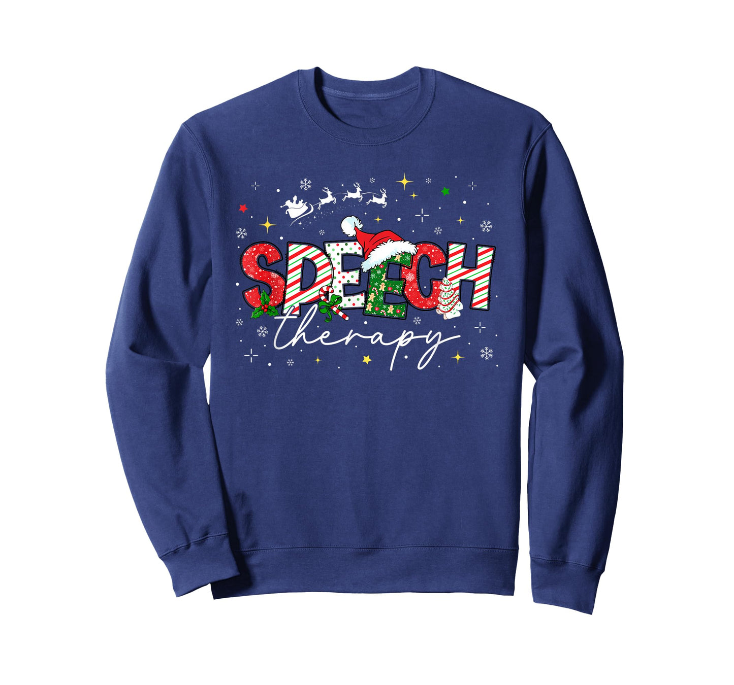 Speech Therapy Christmas Vintage Speech Language Pathologist T-Shirt