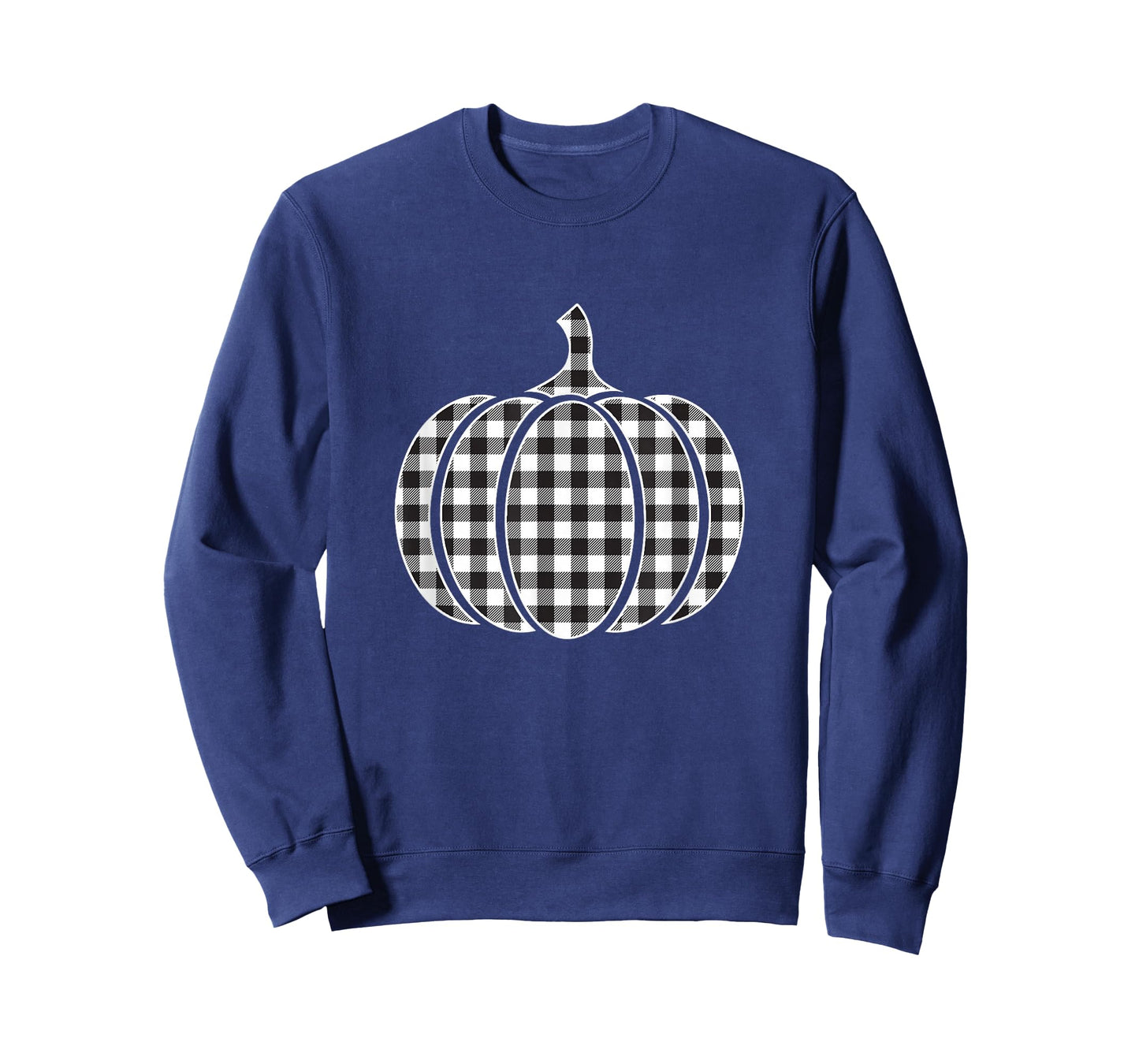 Halloween Black and White Buffalo Plaid Pumpkin Men Women T-Shirt