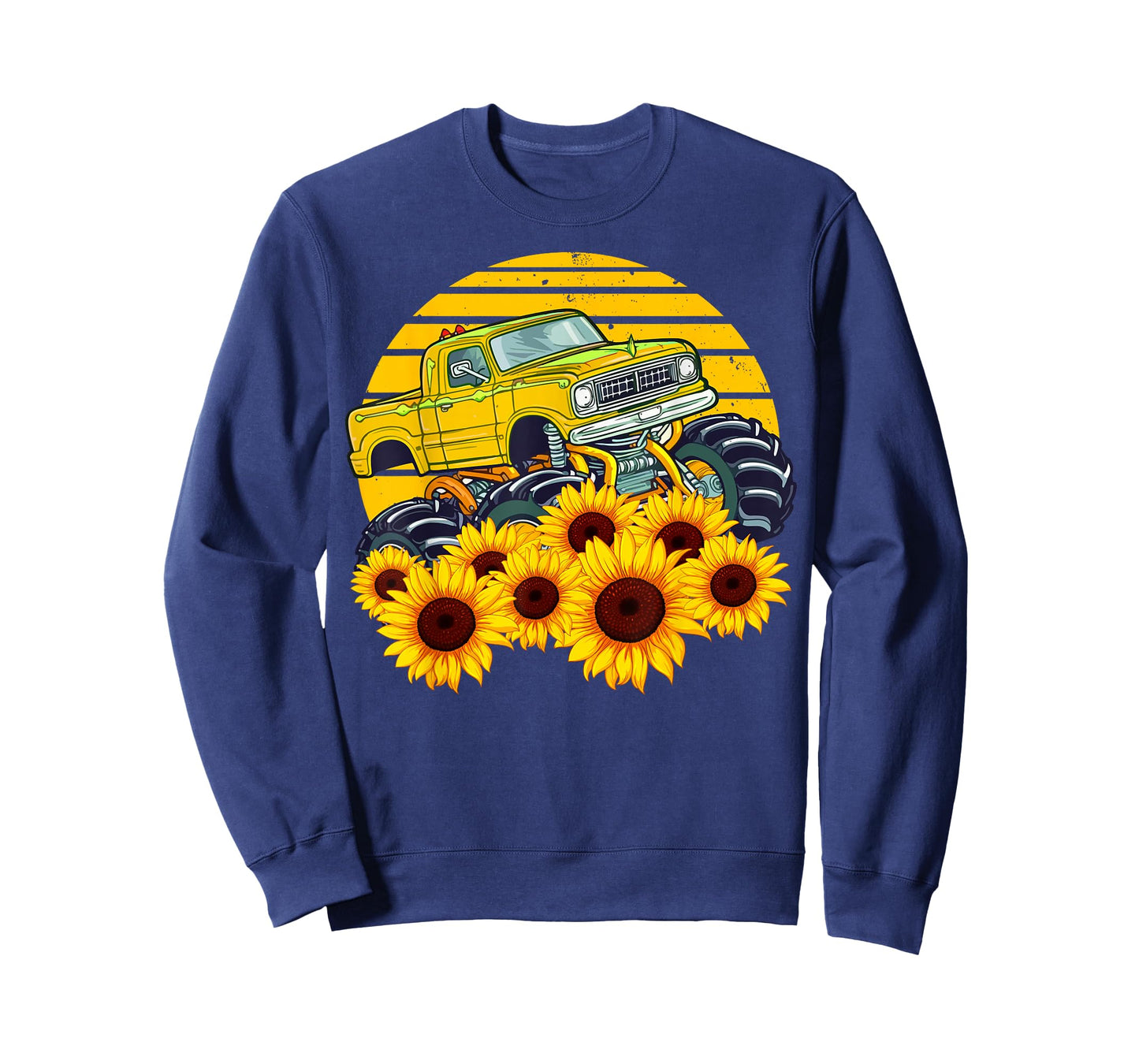 Happy Mother's Day Toddler Sunflower Monster Truck Kids Boys T-Shirt