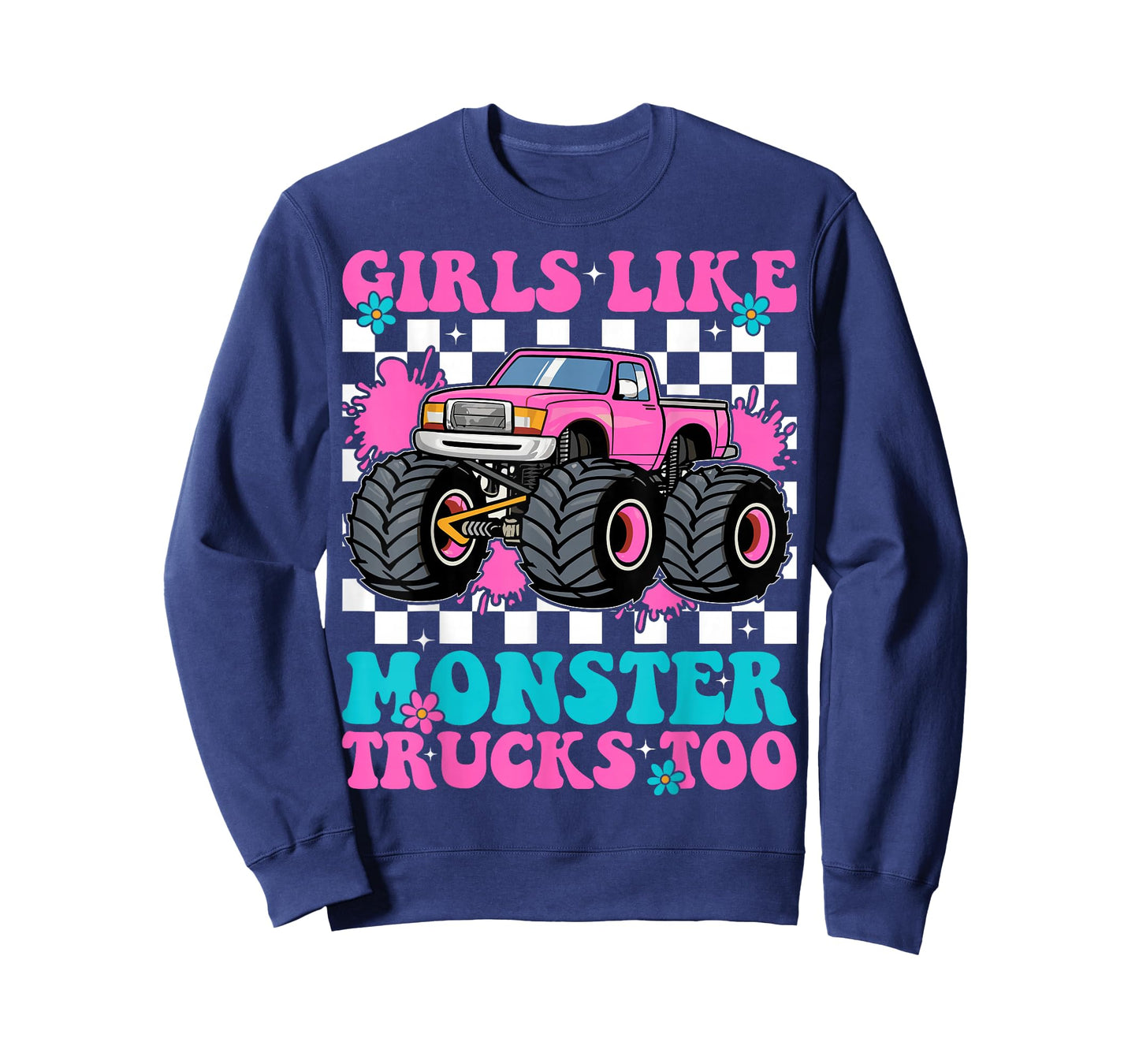 Girls Like Monster Trucks Too Groovy Monster Truck Girls T-Shirt
