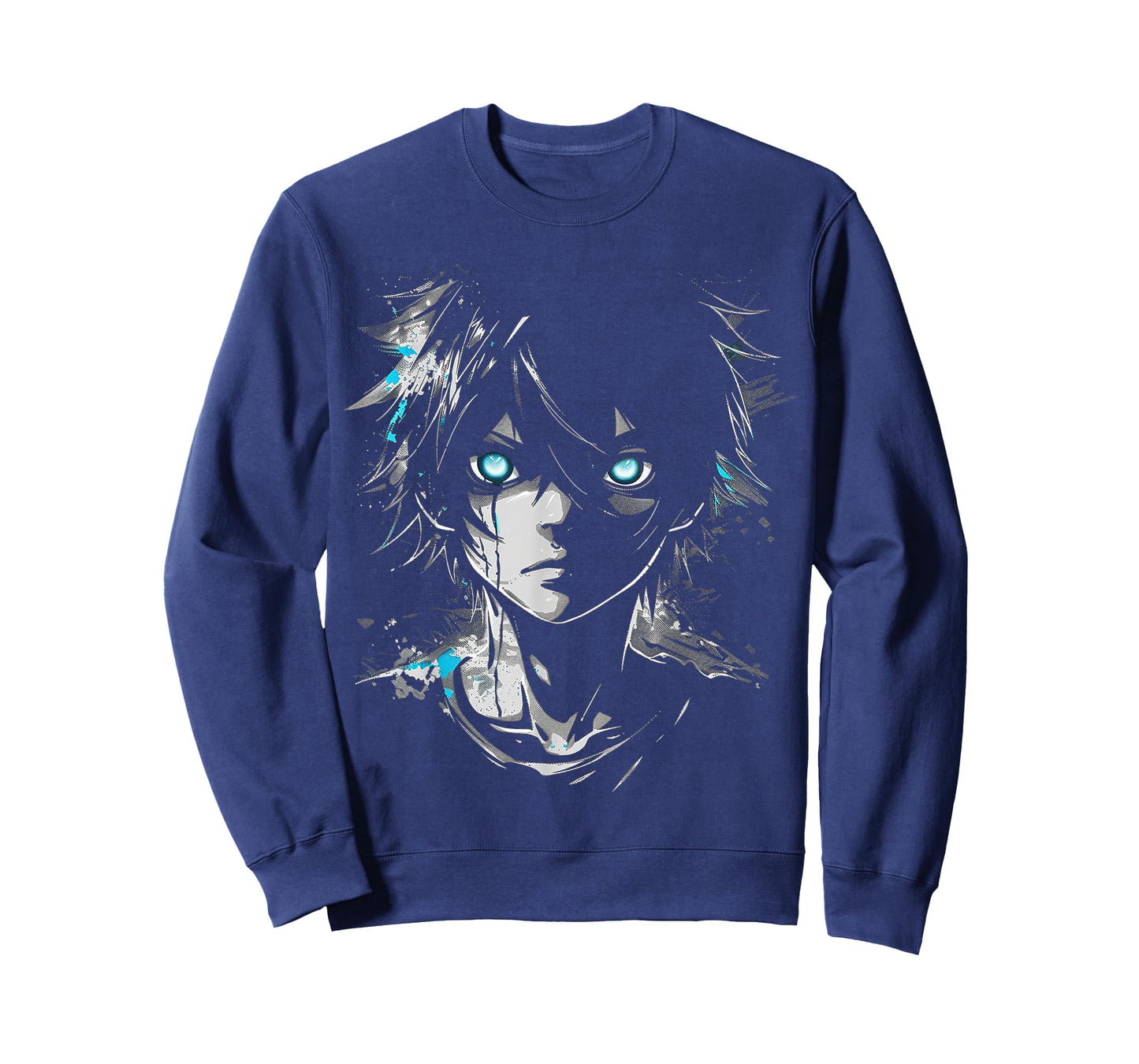 Anime Manga Motif Blue-Eyes Illustration Anime T-Shirt
