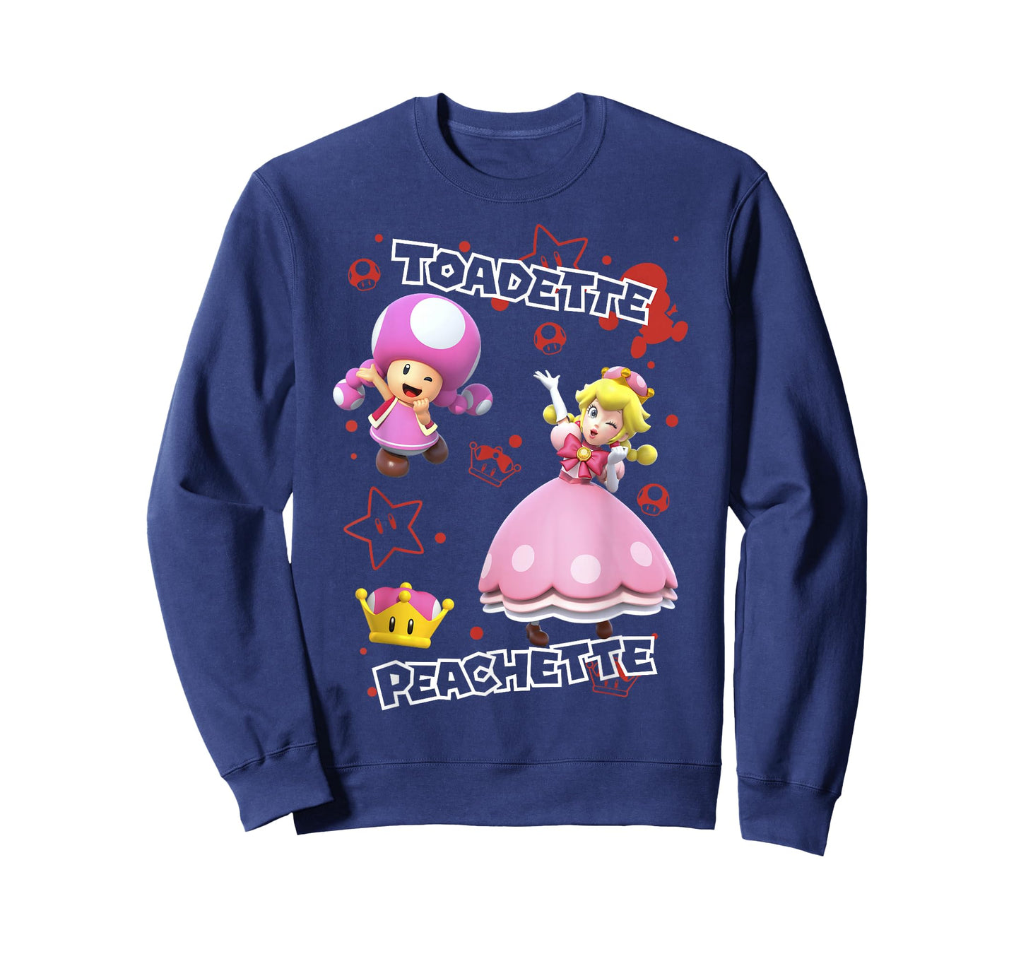 Super Mario Peachette And Toadette Symbol Collage Portrait T-Shirt