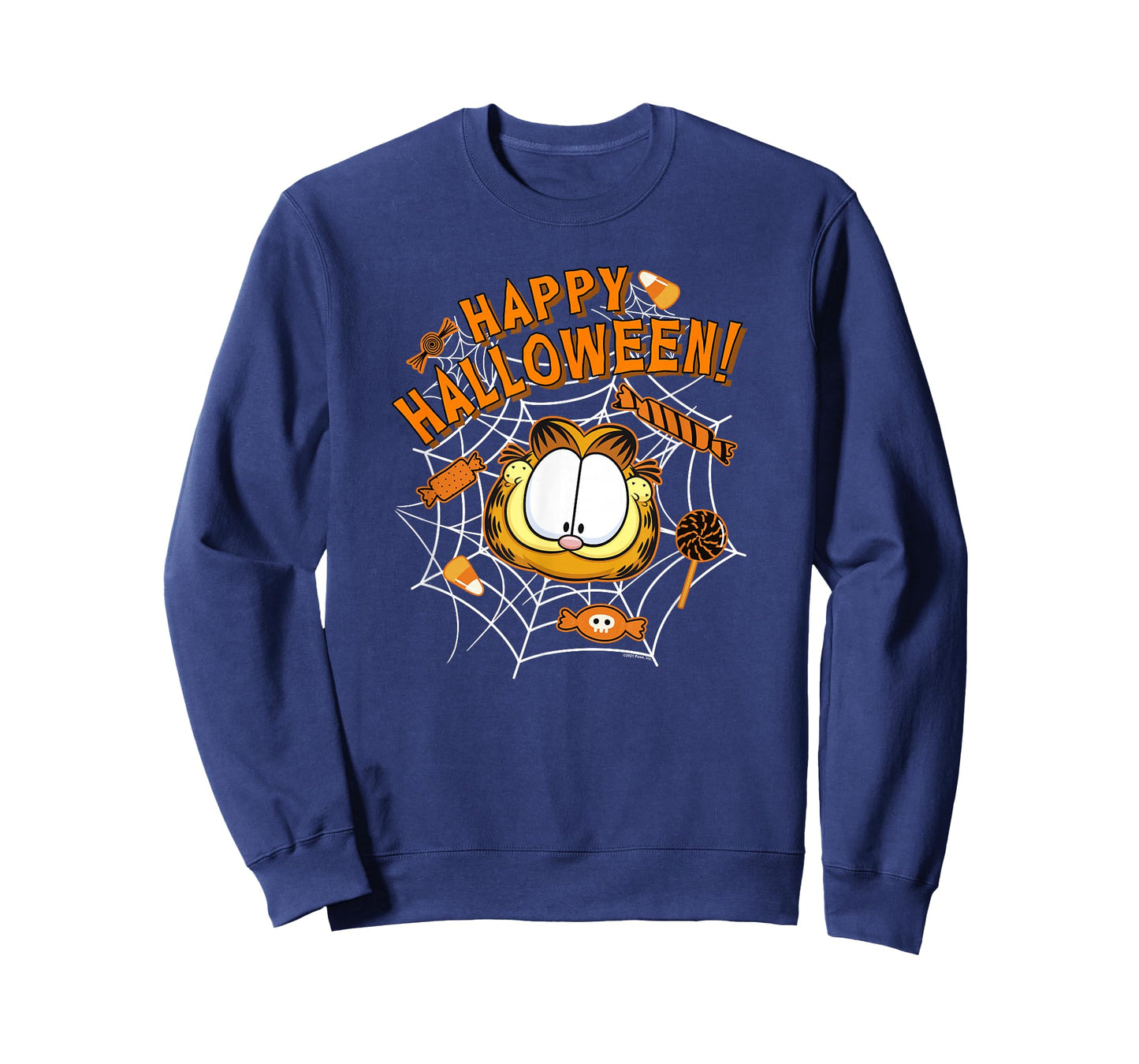 Garfield Halloween Spiderweb Candy Garfield Big Face T-Shirt