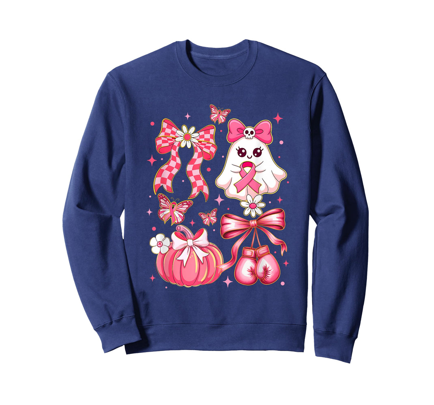 Breast Cancer Ghost Coquette Pink Ribbon Halloween Pumpkin T-Shirt