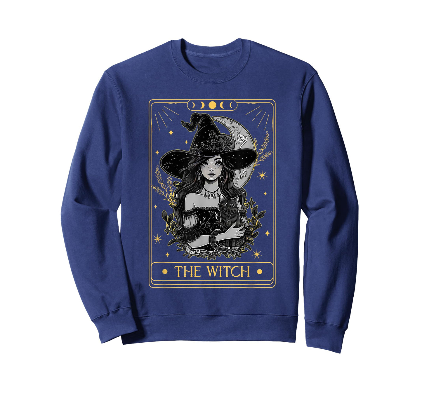 Tarot Card The Witch Witchy Funny Black Cat Spooky Halloween T-Shirt for Men Women Kids