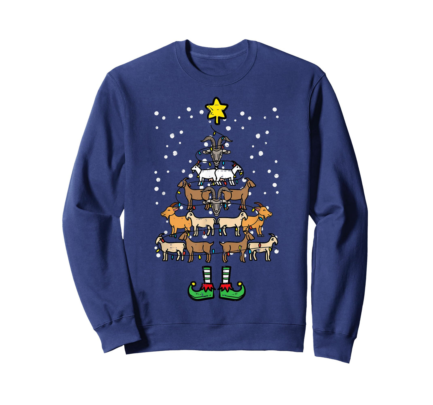 Goat Christmas Tree Xmas Farm Animal Farmer Men Women Kids T-Shirt