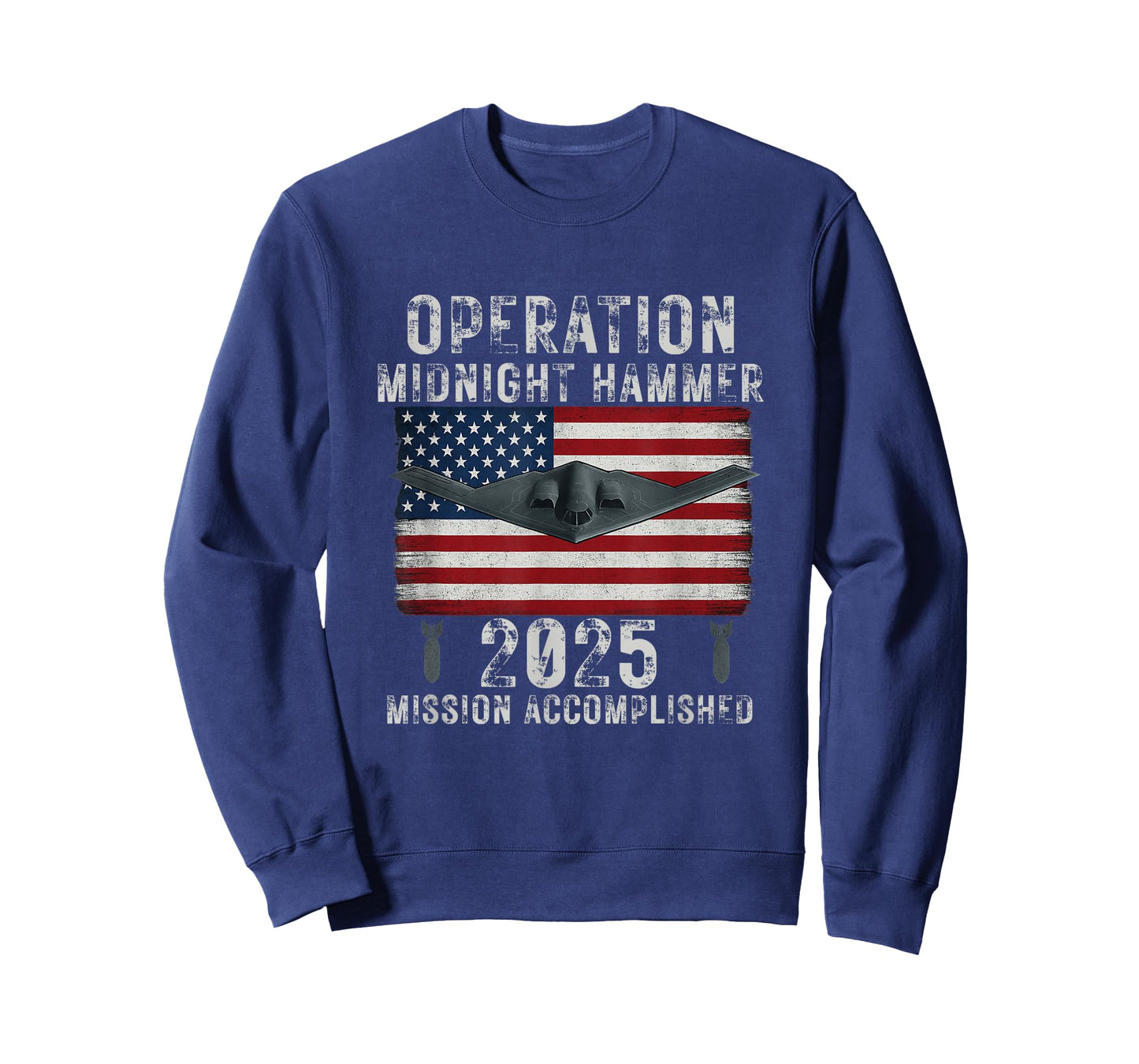 USA Flag Operation Midnight Hammer B-2 Stealth Bomber Jet T-Shirt