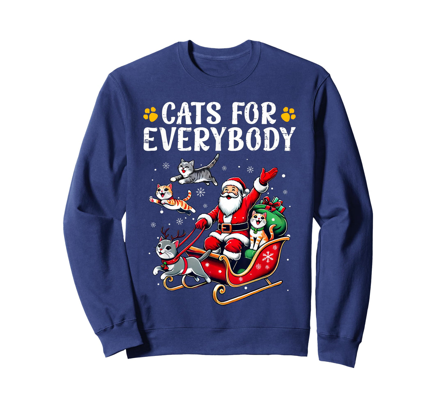 Cats for Everybody Christmas Cat Funny Xmas Men Women Santa T-Shirt