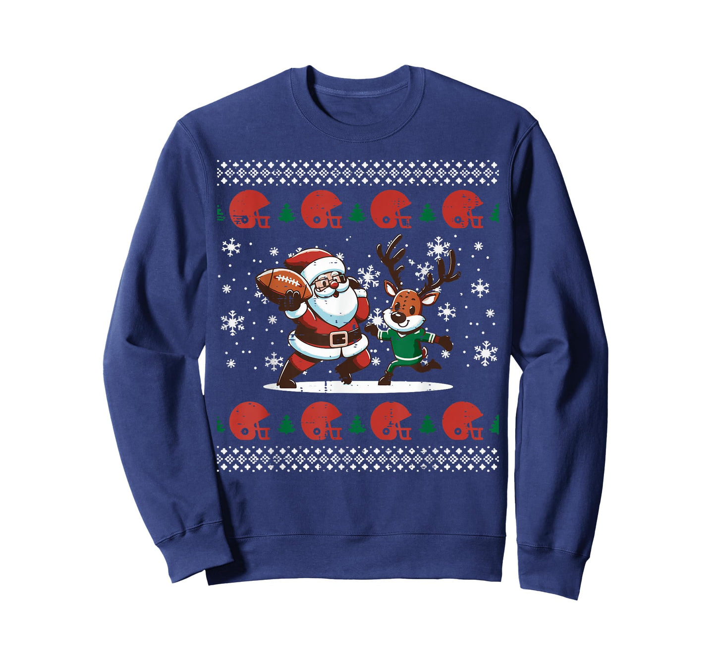 Christmas Santa Reindeer Football Ugly Xmas Boys Kids Men T-Shirt