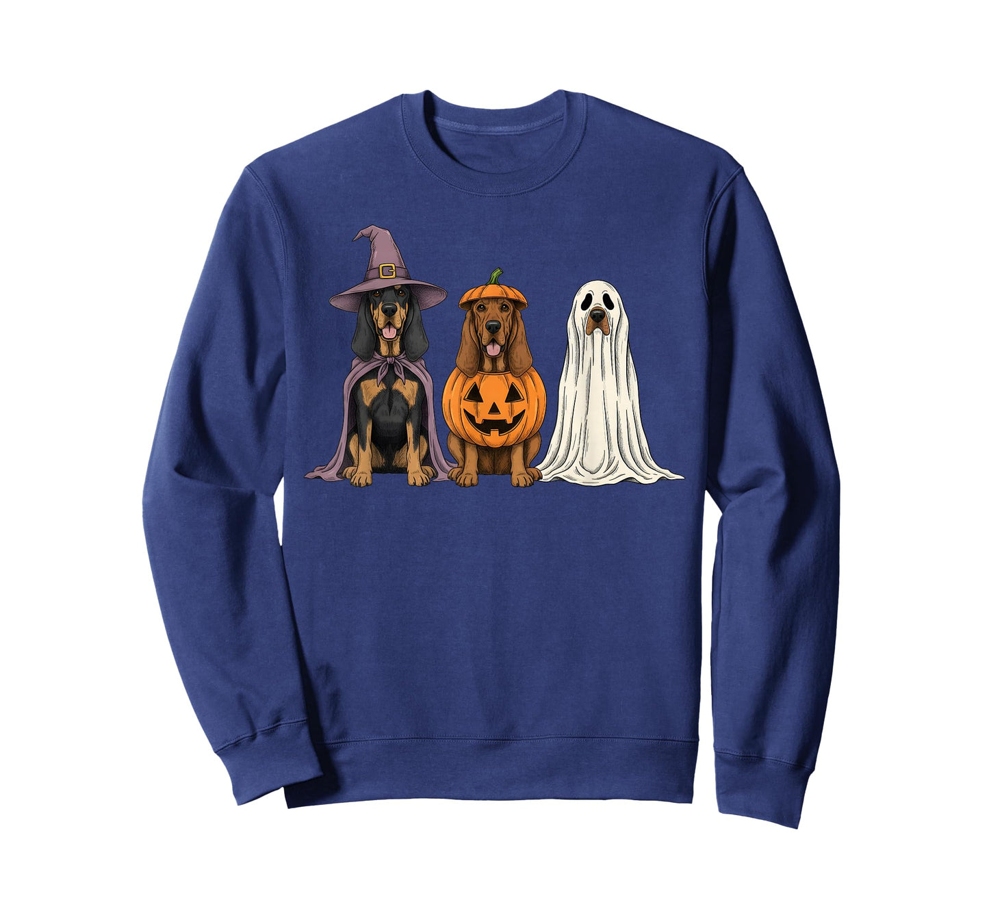 Spooky Ghost Bloodhound Pumpkin Halloween Dog Lover T-Shirt