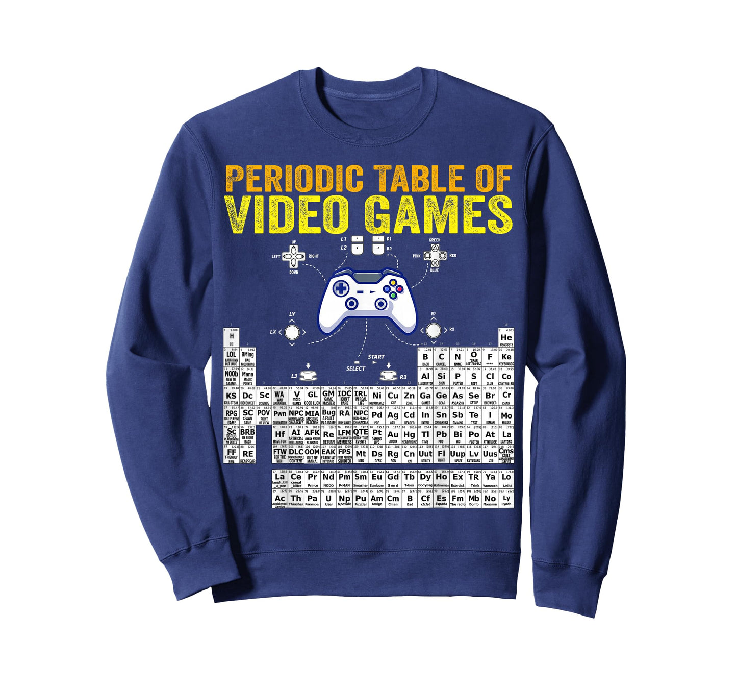 Periodic Table of Video Games Cool gamers Elements Graphic T-Shirt