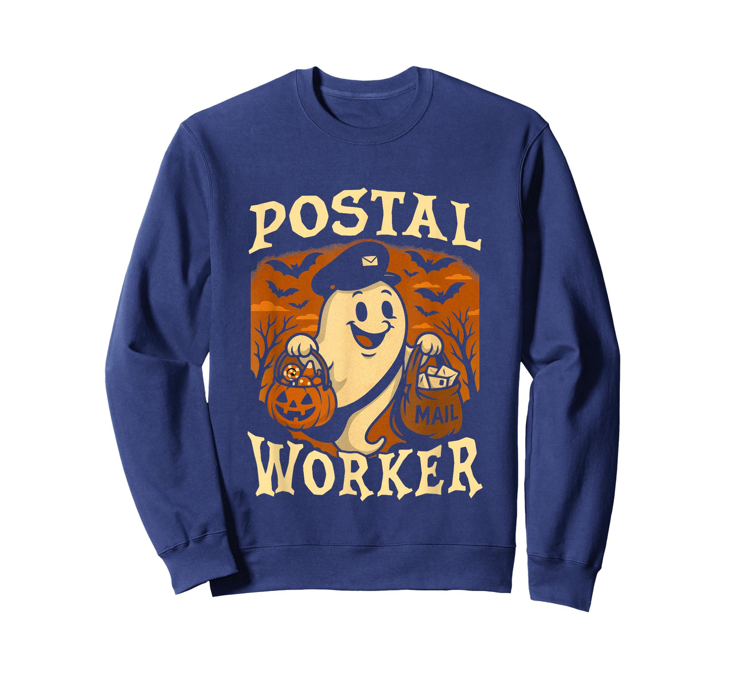 Postal Worker Phumpkin Post Office Staff Ghost Halloween T-Shirt