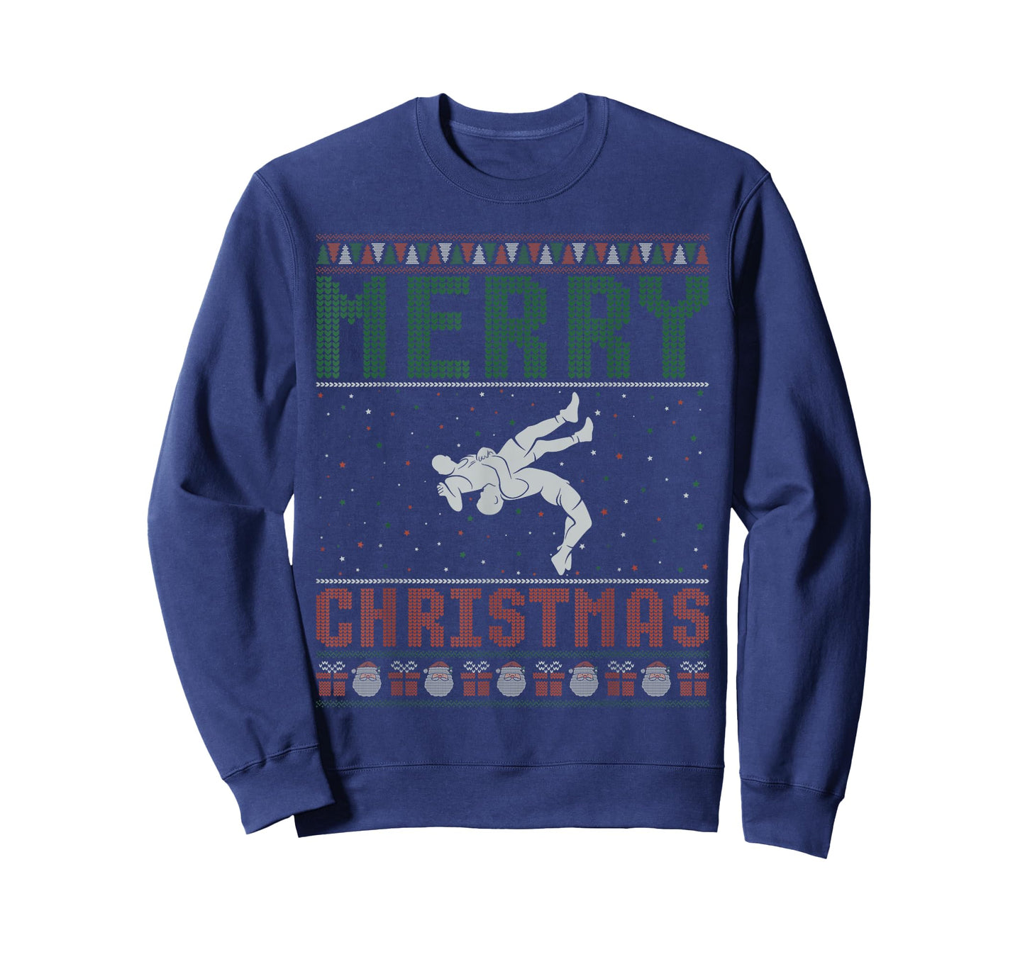 Wrestling Design Ugly Christmas Sweater Family Matching T-Shirt
