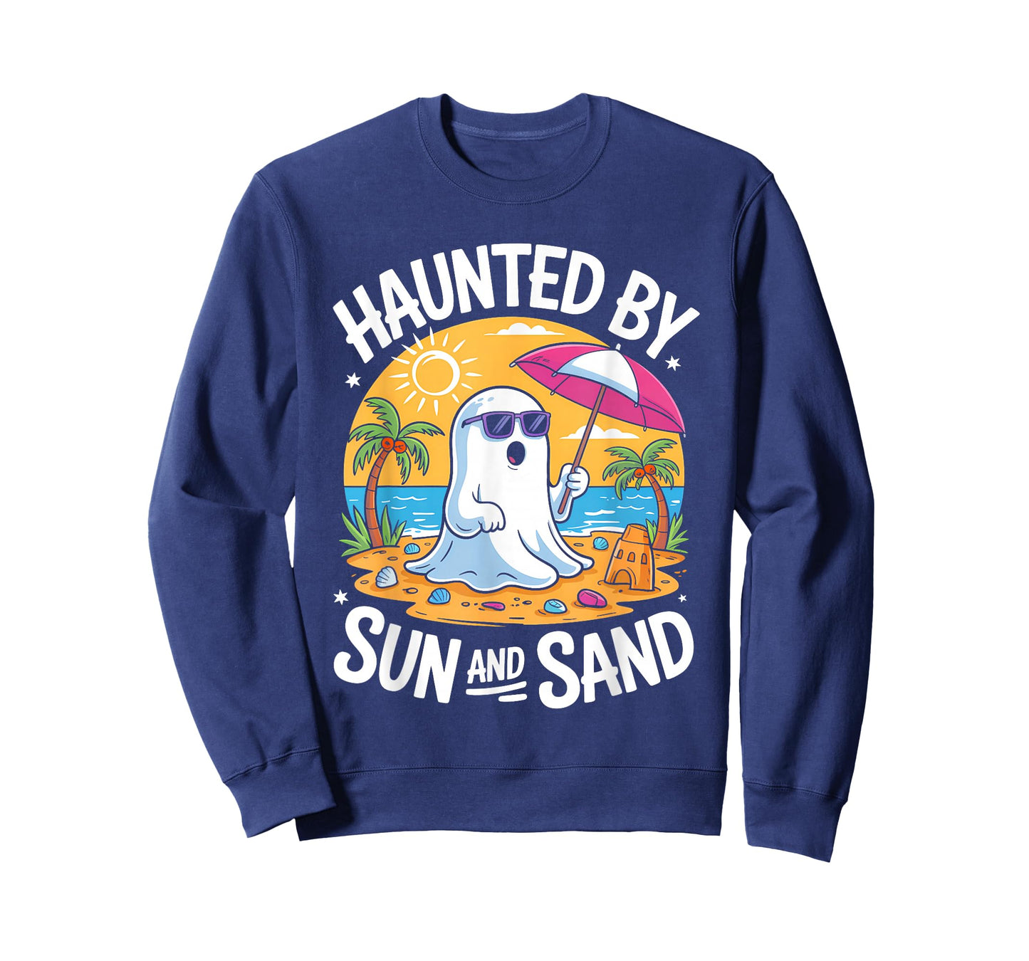 Cute Summerween Ghost Funny Beach Halloween T-Shirt