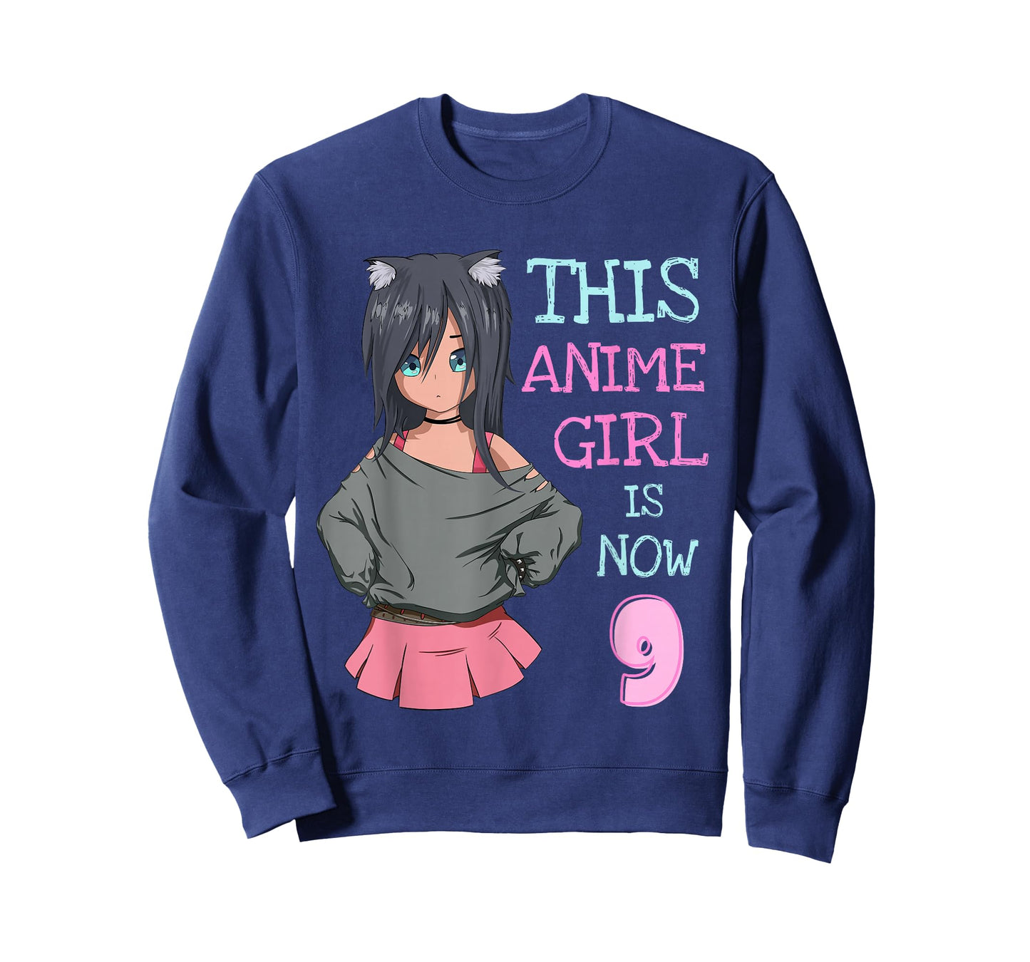 This Anime Girl is Now 9 Years Old Birthday Girl Kawaii T-Shirt