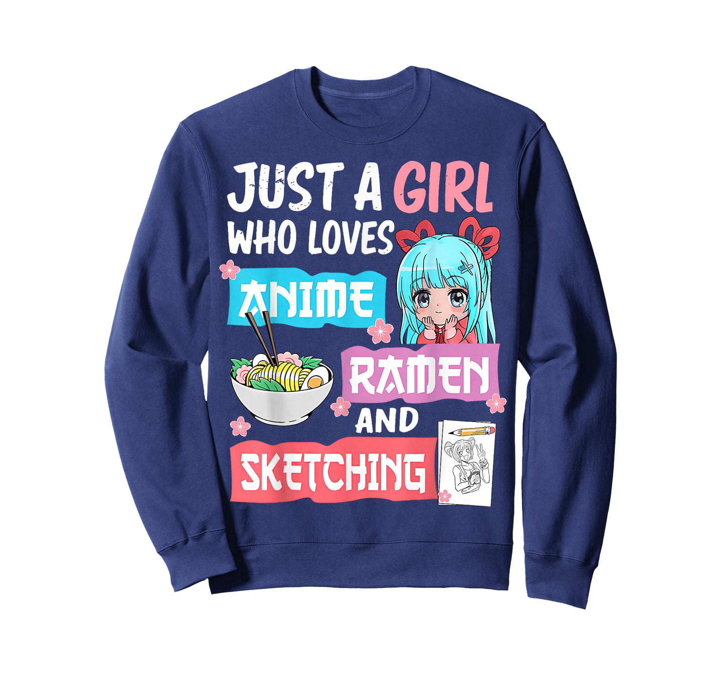 Kawaii Anime Just A Girl Who Loves Anime Ramen and Sketching T-Shirt