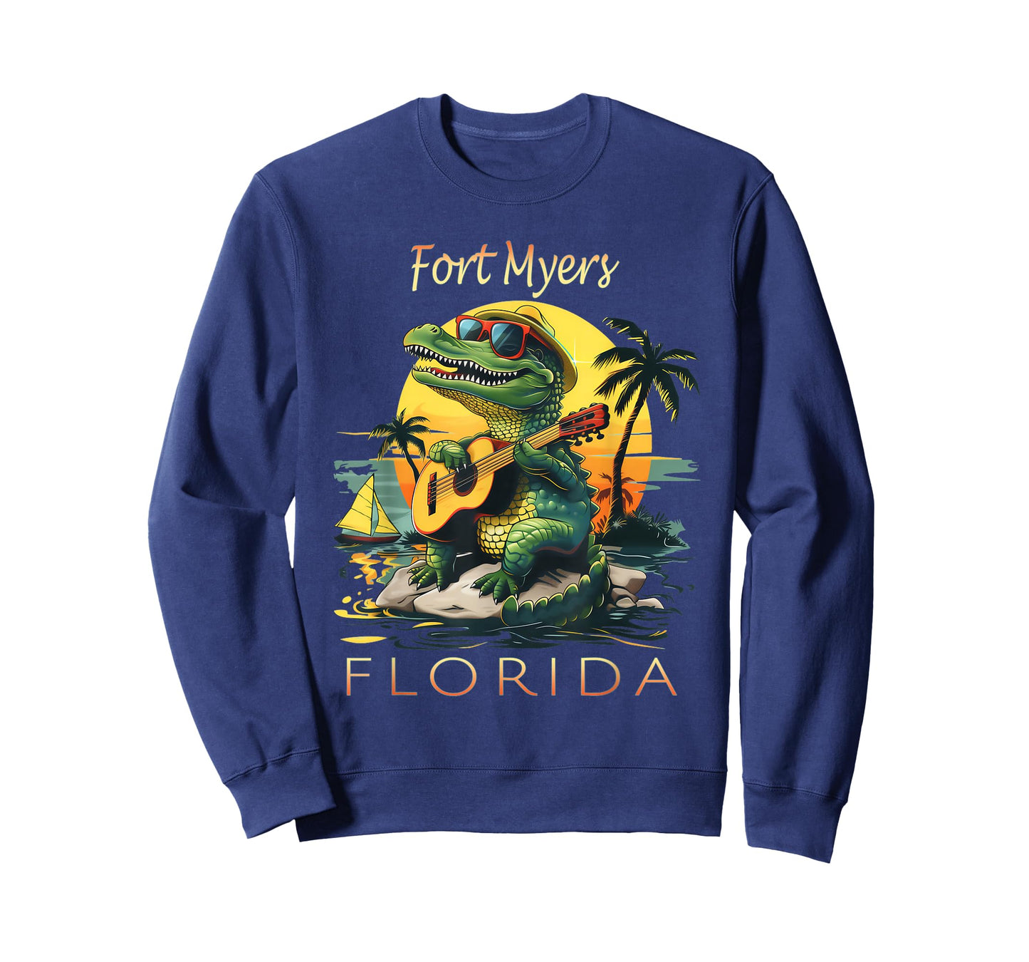 Fort Myers Florida Vacation Cute Alligator Sunset Souvenir T-Shirt