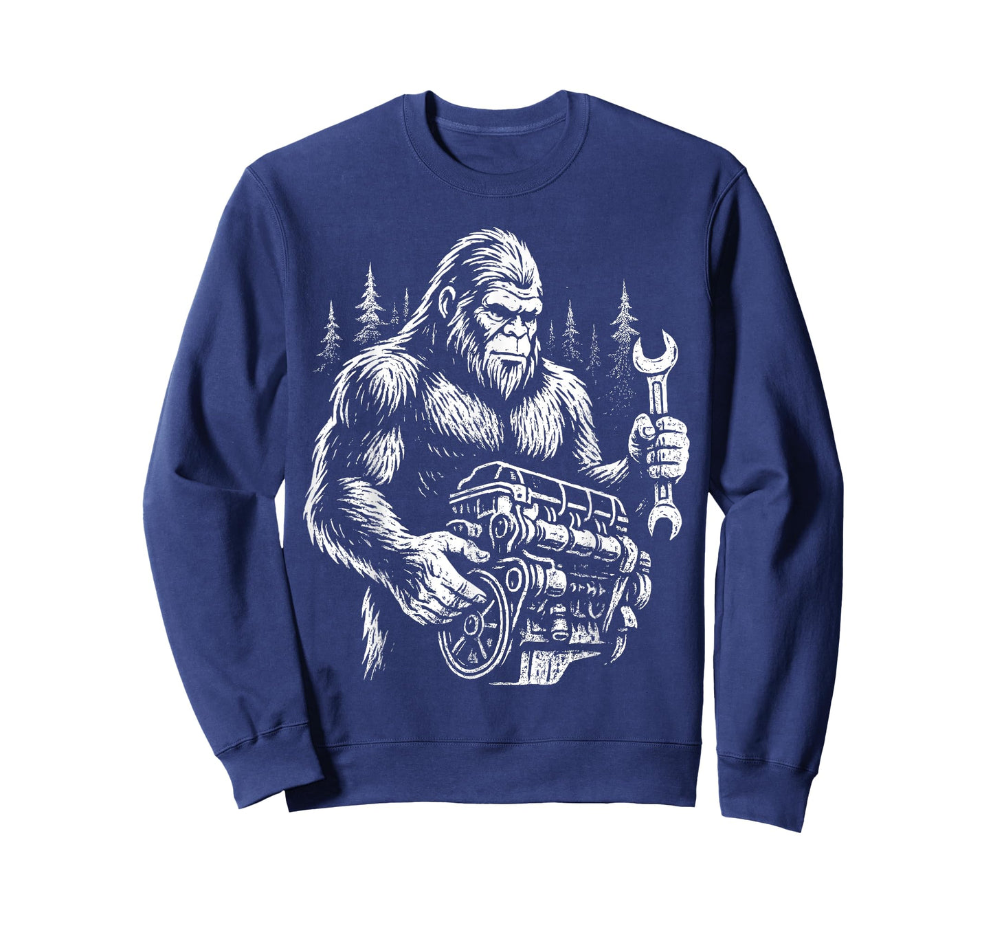 Funny Mechanic Bigfoot Sasquatch Engine Car Repair T-Shirt
