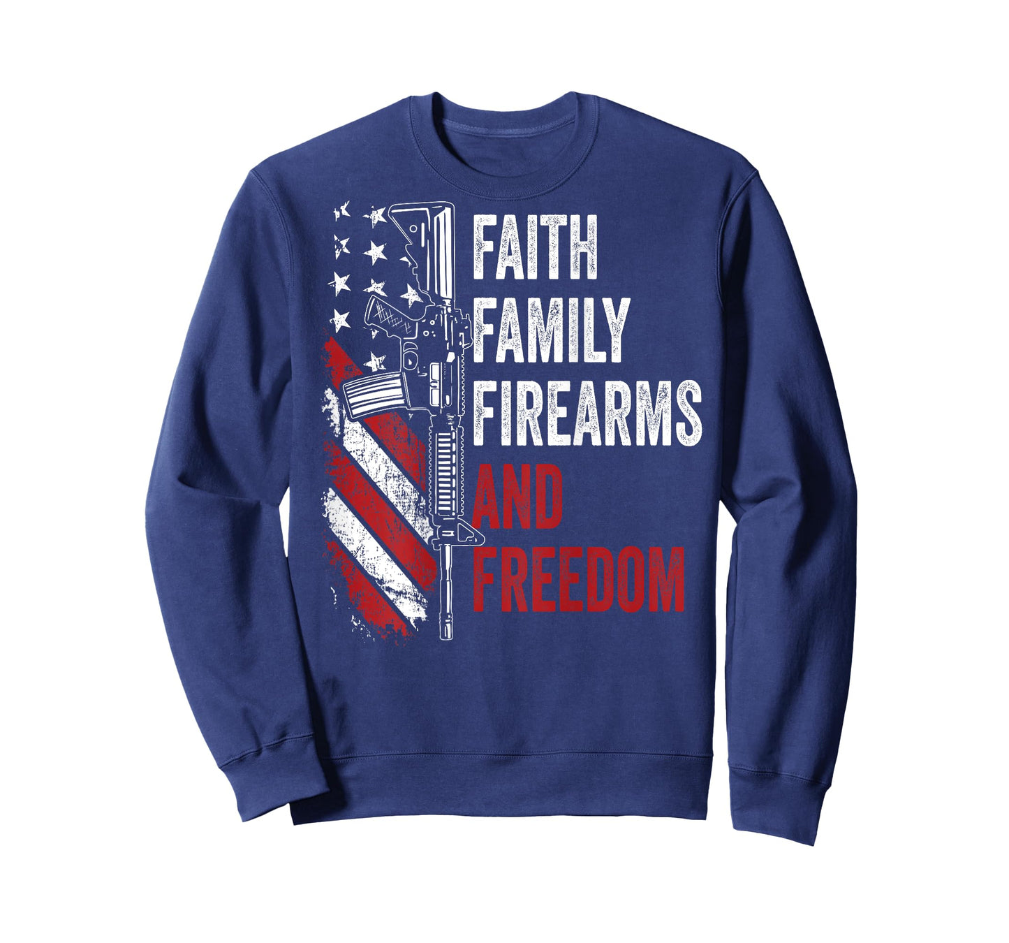 Faith Family Firearms & Freedom - Pro God Guns AR15 -ON BACK T-Shirt