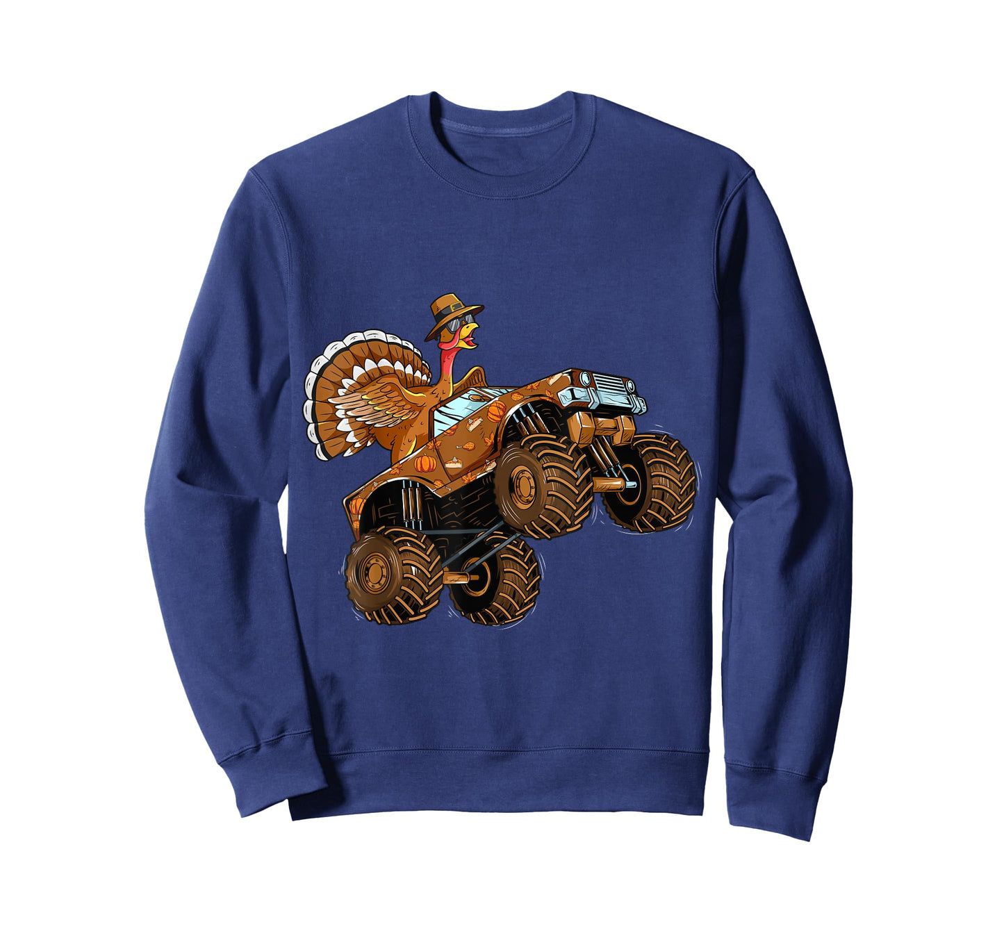 Thanksgiving Turkey Riding Monster Truck For Boys Girls Kids T-Shirt