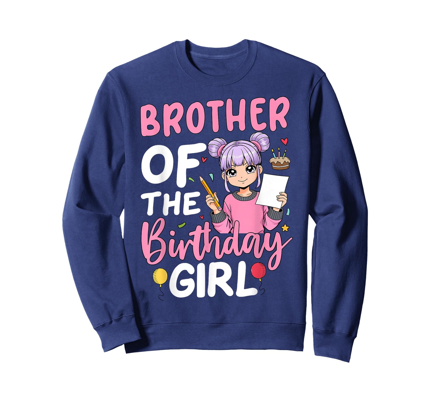 Brother Of The Birthday Girl Anime Sketching Girl Birthday T-Shirt