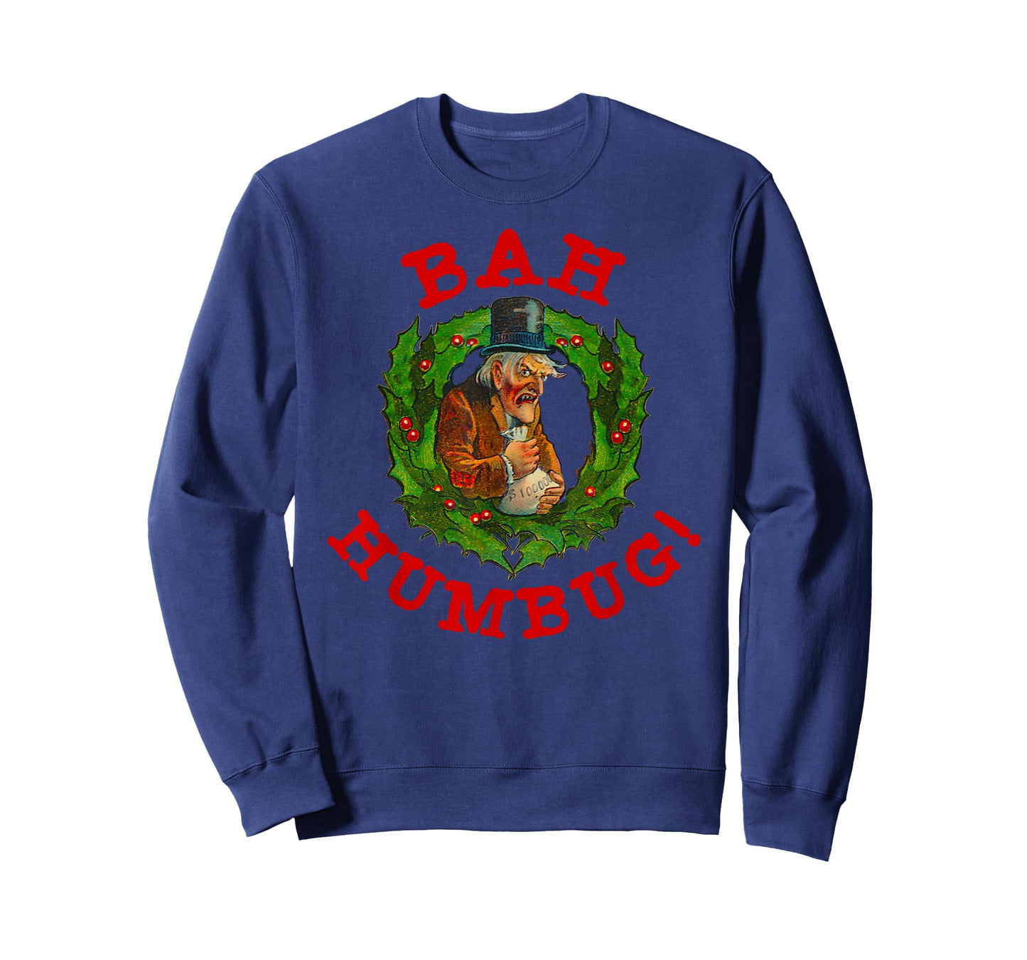 Ugly Christmas Party Scrooge Bah Humbug Christmas Wreath T-Shirt