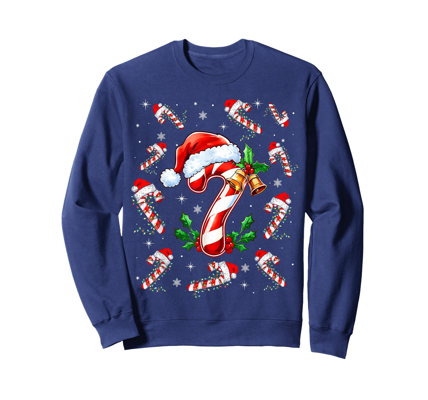 Christmas Fun Six Seven 6 7 Meme Slang Couples Candy Cane T-Shirt