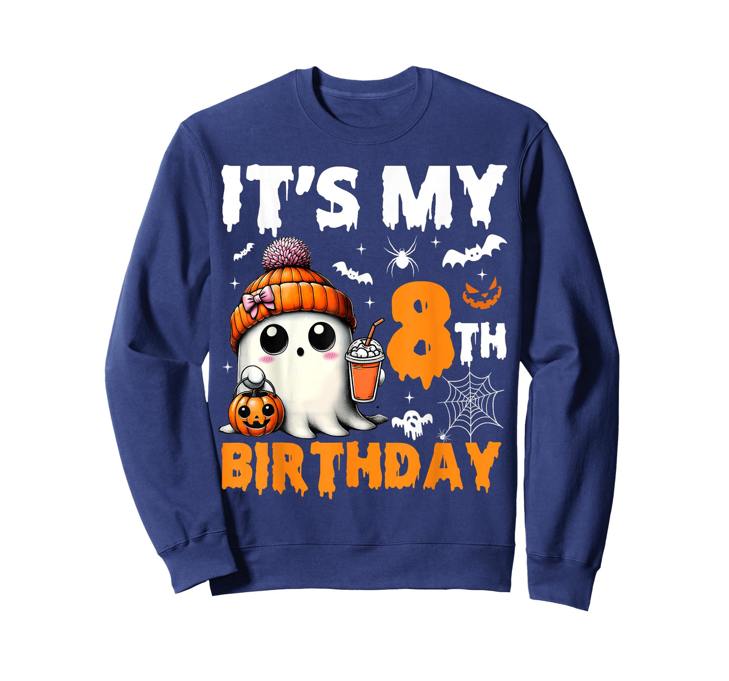 It's My 8th Birthday 8 Years Old Ghost Pumpkin Halloween T-Shirt