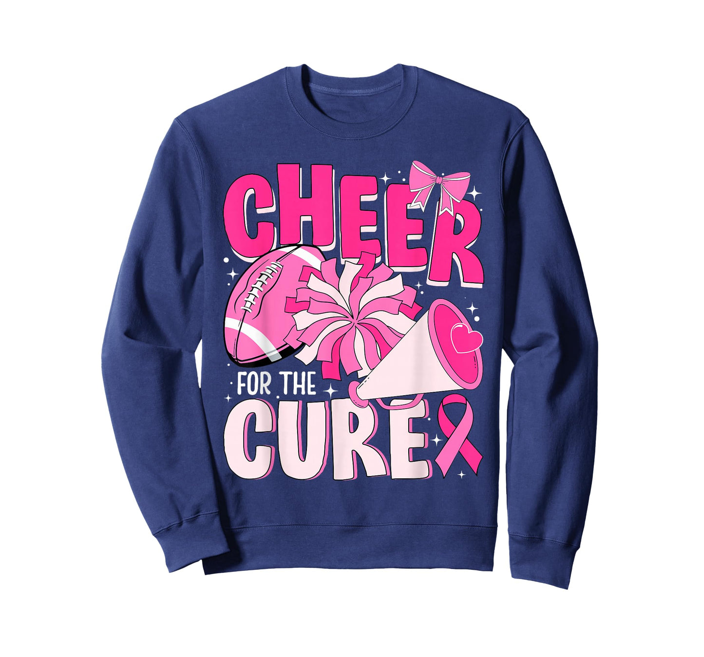 Cheer For The Cure Pink Ribbon Football Tee T-Shirt